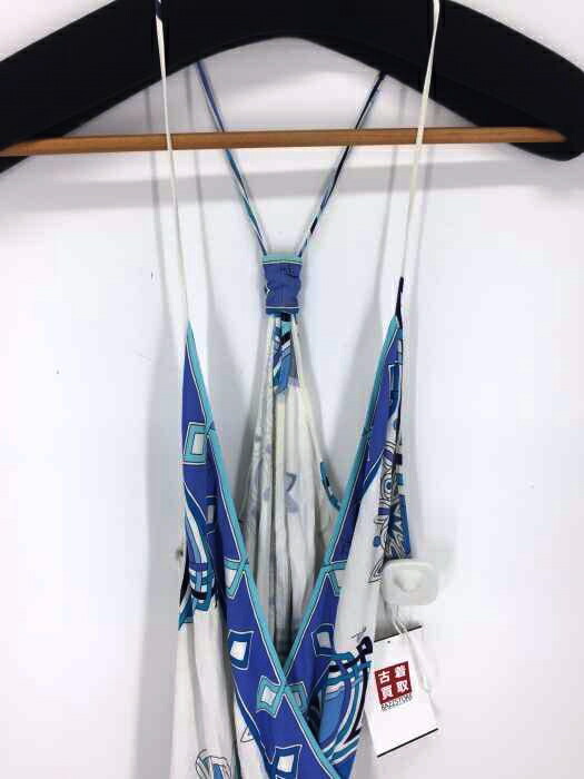 Emilio Pucci エミリオプッチ ワンピース レディース 青系 白系 Fr 36 日本サイズ S M 相当 総柄レーヨンラップ キャミ ワンピース 中古 ブランド古着バズストアbazzstore Rvcconst Com