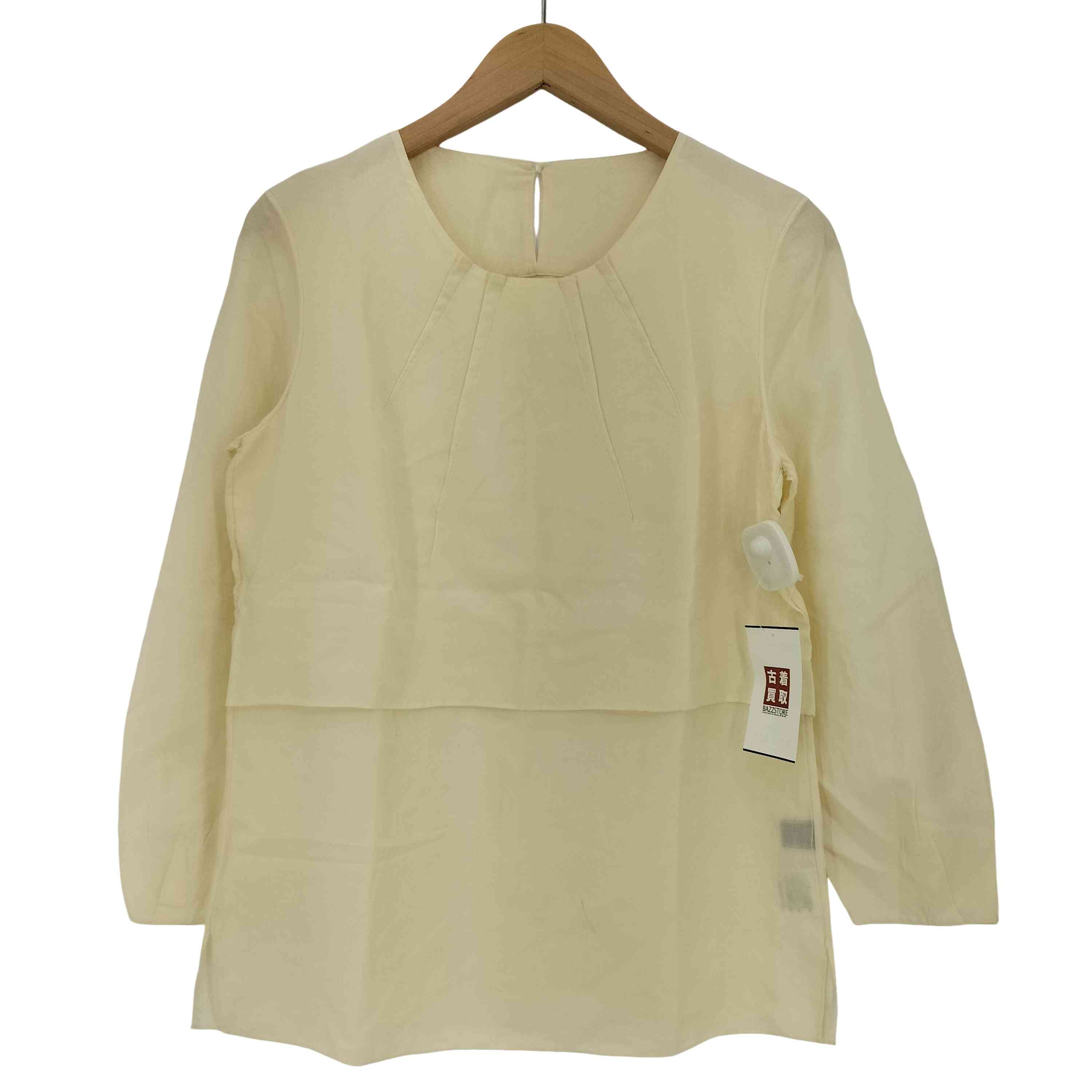 TOMORROWLAND - 美品 TOMORROWLAND collection トゥモローランド コレクション ブラウス コットン シルク 23春夏 ピンク 36(9号) ハシゴレース スクエアネック バッグリボン ギャザー 半袖 トップス シンプル きれいめ カジュアル 無地 【レディース】【中古】 美品 TOMORROWLAND collection ブラウス コットン シルク 23春夏