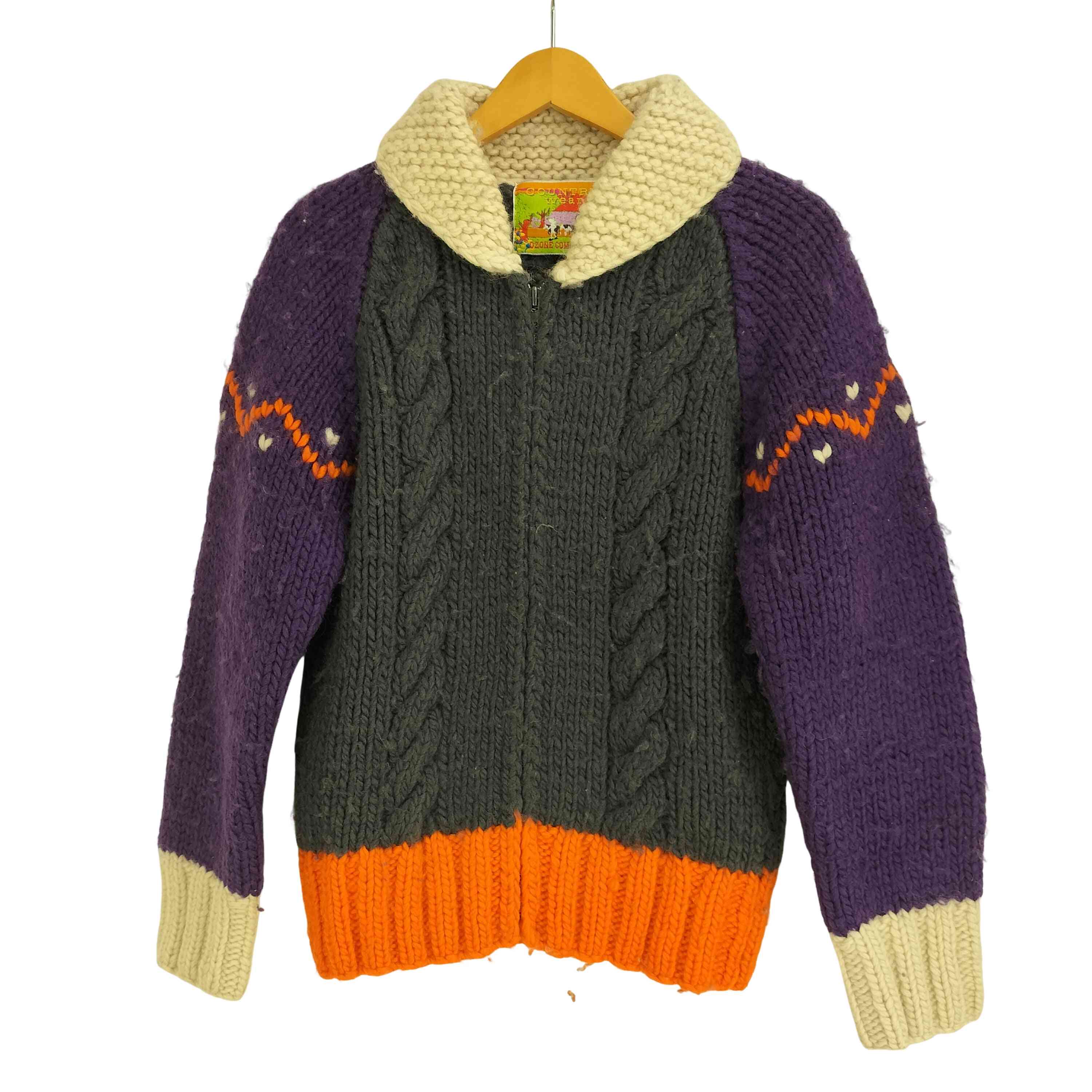 楽天市場】オゾンコミュニティ 長袖 カウチンセーター ジップ