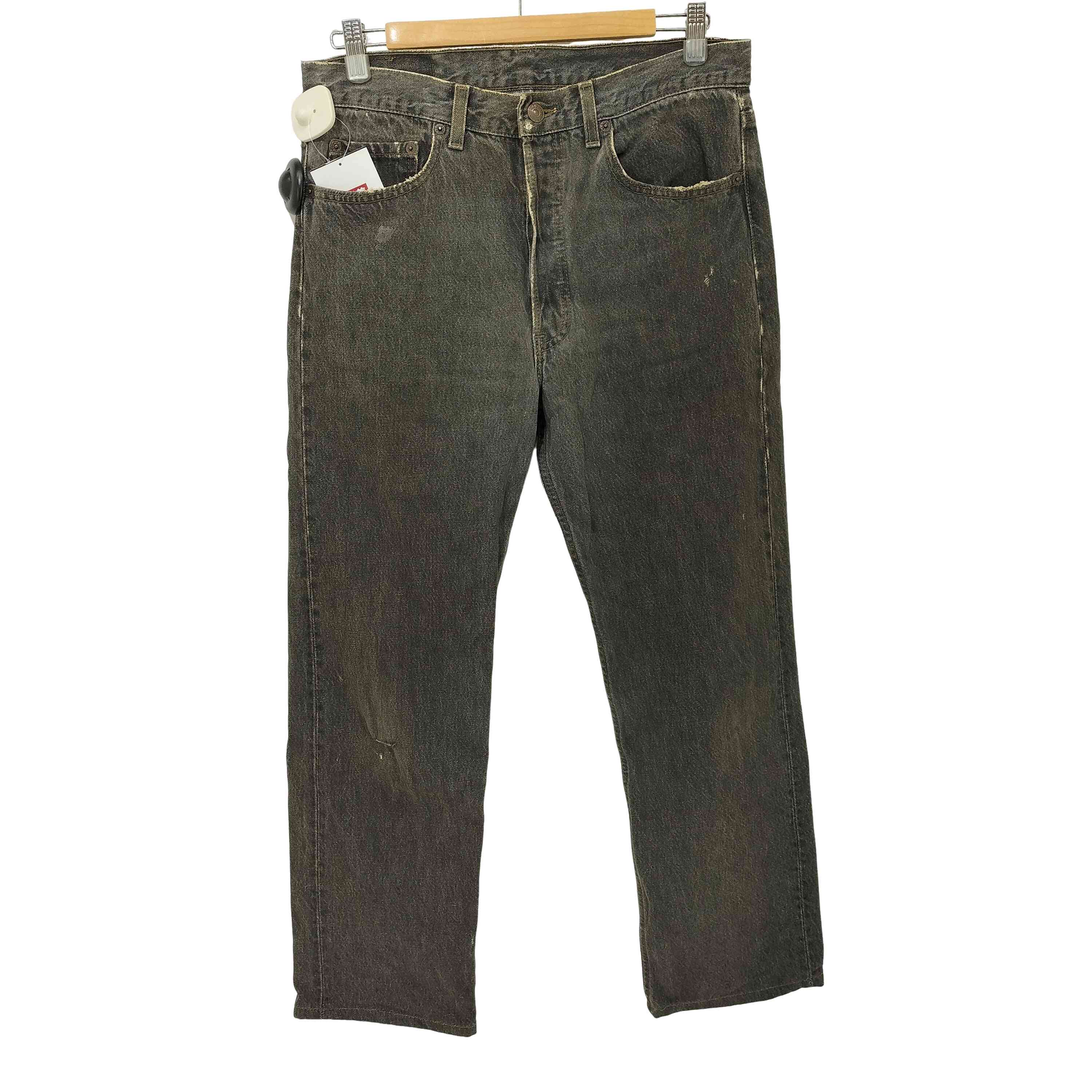【中古】リーバイス Levis 501 90s USA製 ボタン裏546刻印 先染め ブラックデニム パンツ メンズ W32 L30