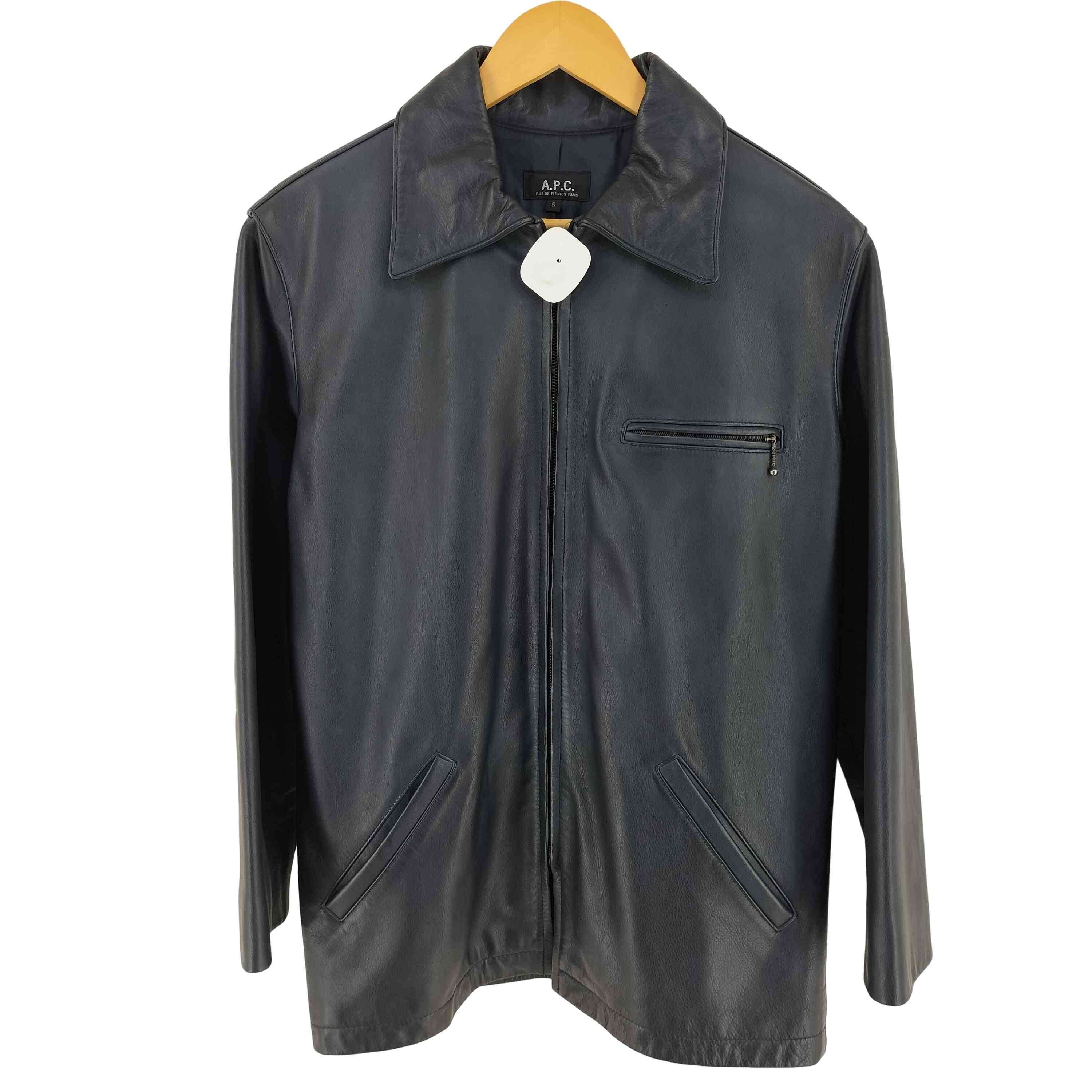 【中古】アーペーセー A.P.C. 90s フランス製 ririジップ カウレザージャケット メンズ S|BAZZSTORE ブランド古着バズストア
