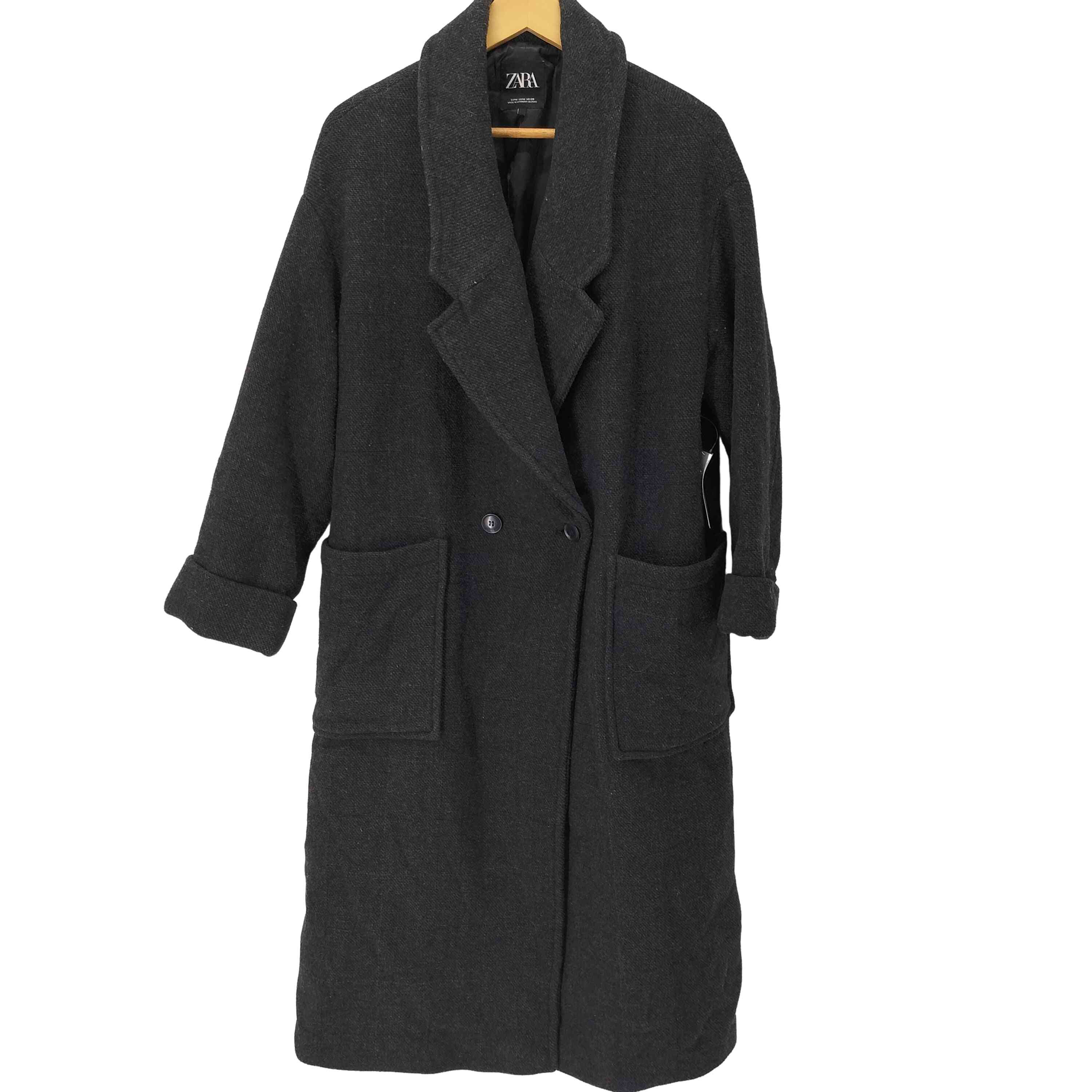 楽天市場】n□ザラ/ZARA ダブルボタン ウールチェスターコート【XS】灰