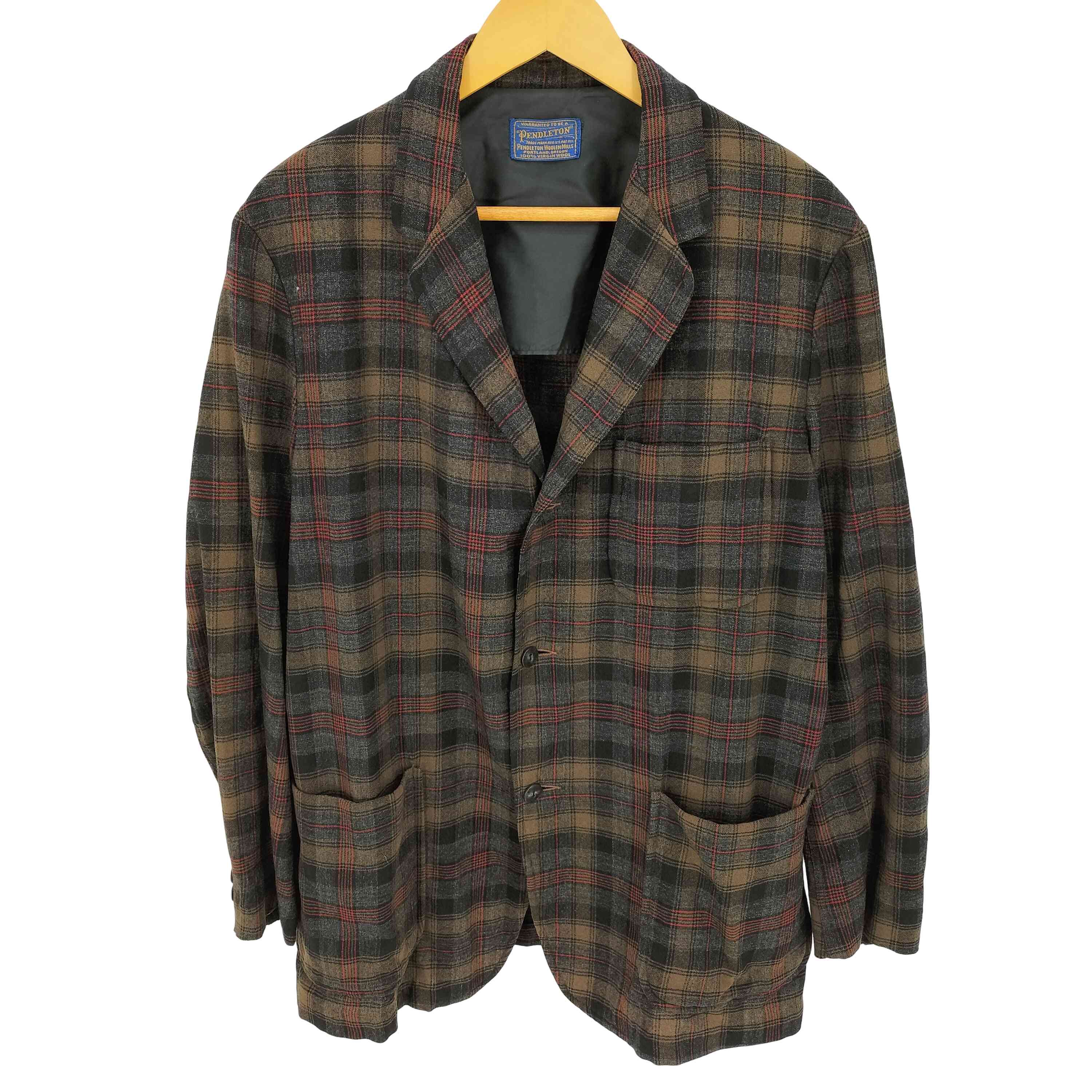 【中古】ペンドルトン PENDLETON 40s マドラス照合のしるし 羊毛 背抜き 3B テーラードジャケット メンズ 書きあらわす無