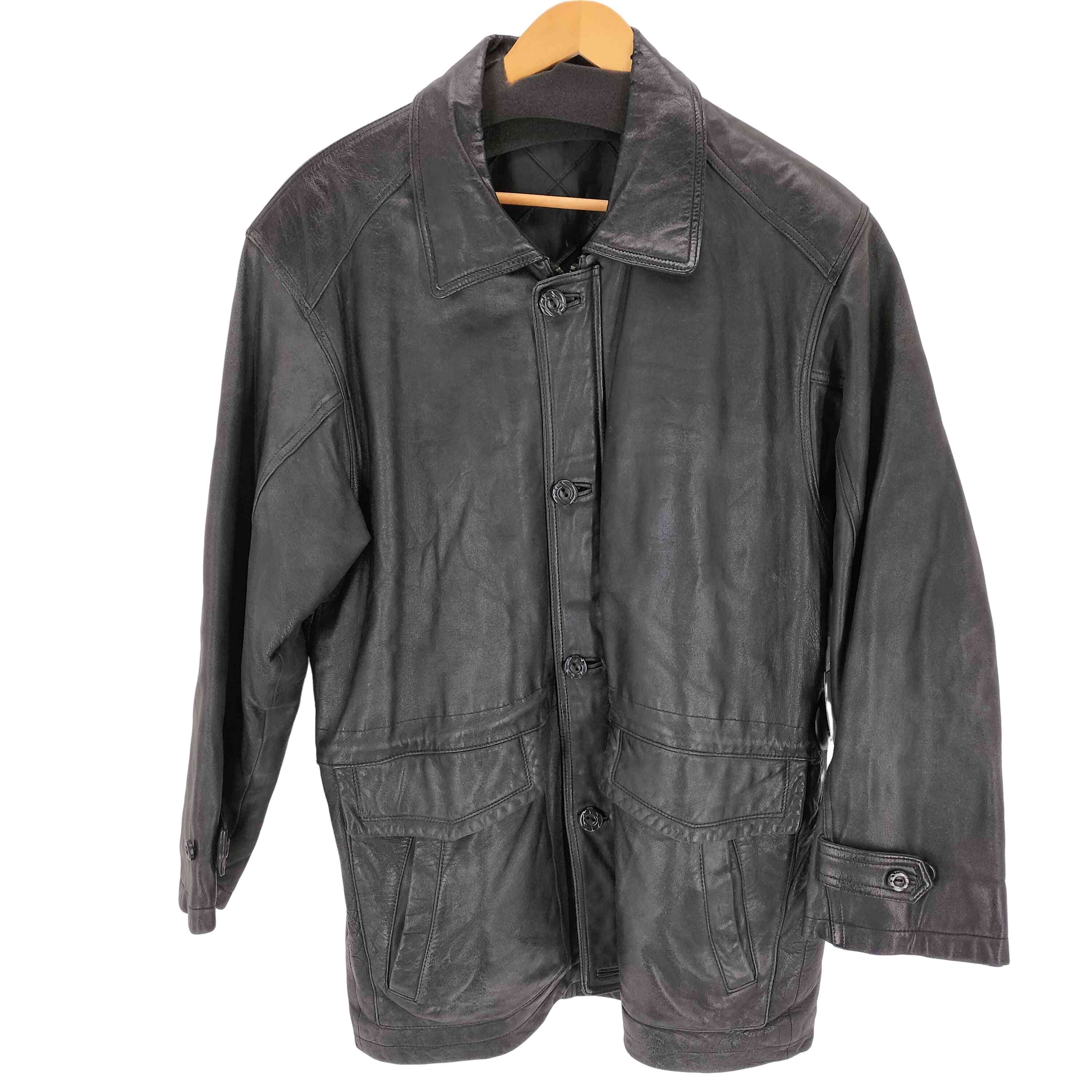 【中古】ユーズドフルギ USED古着 レザーハーフコート メンズ M