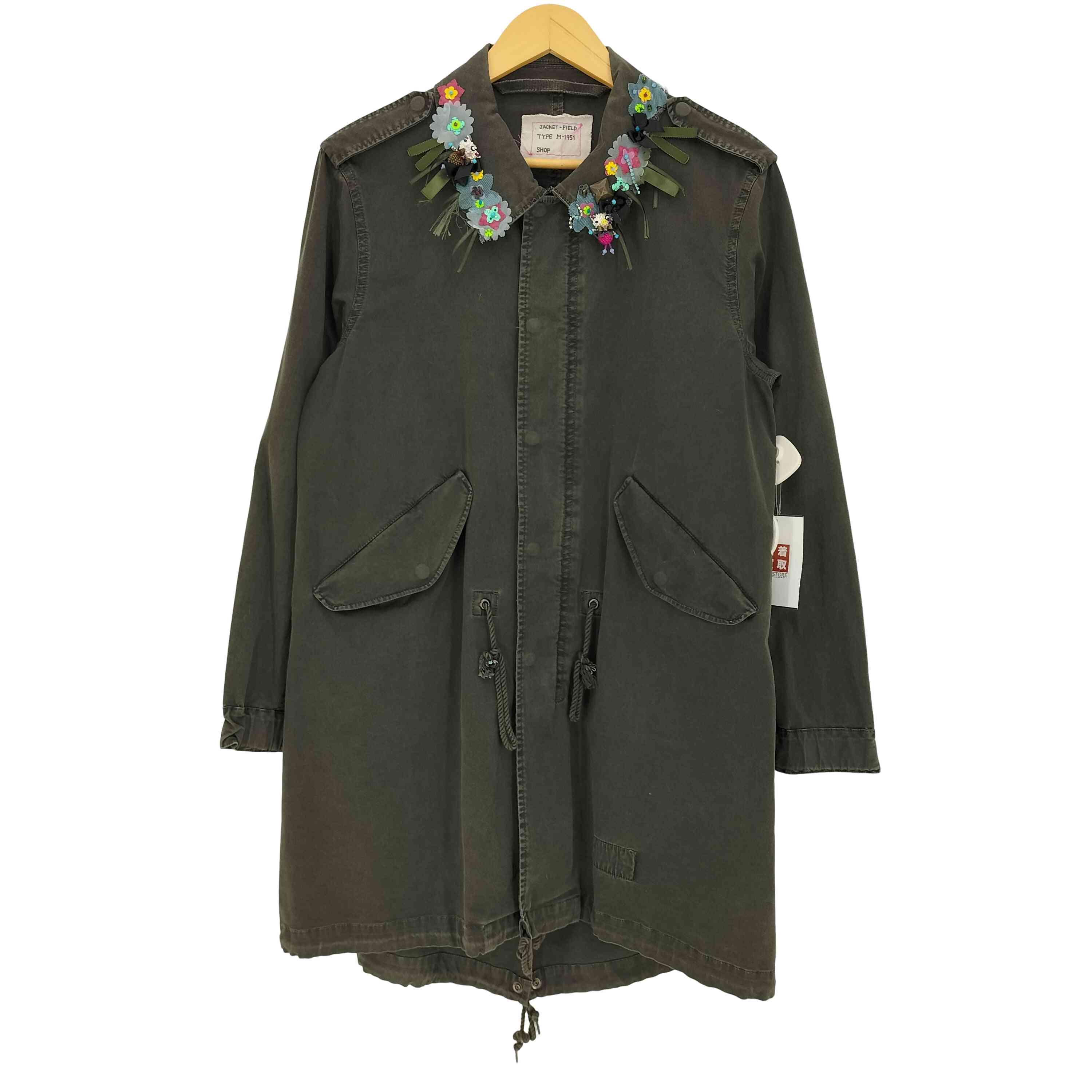 【中古】アルベロベロ OLLEBOREBLA オレボレブラ ブタさんボタン 製品染め アップリケ ビジュー装飾 M-1951 フィールドコート レディース 表記無