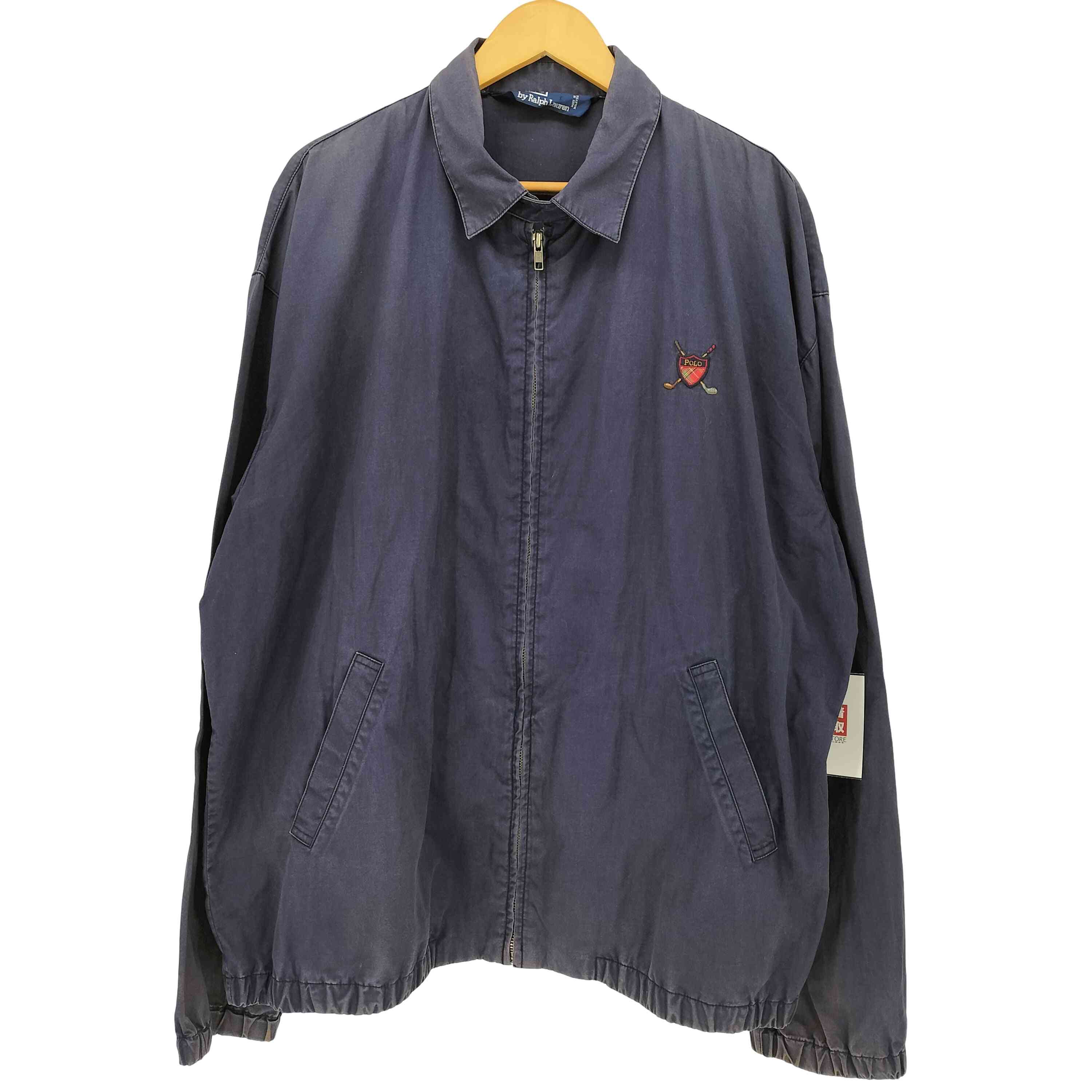 【中古】ポロバイラルフローレン Polo by RALPH LAUREN ポニー ゴルフクレスト 刺繍 ジップアップ スイングトップ ハリントン ジャケット メンズ import:L |BAZZSTORE ブランド古着バズストア