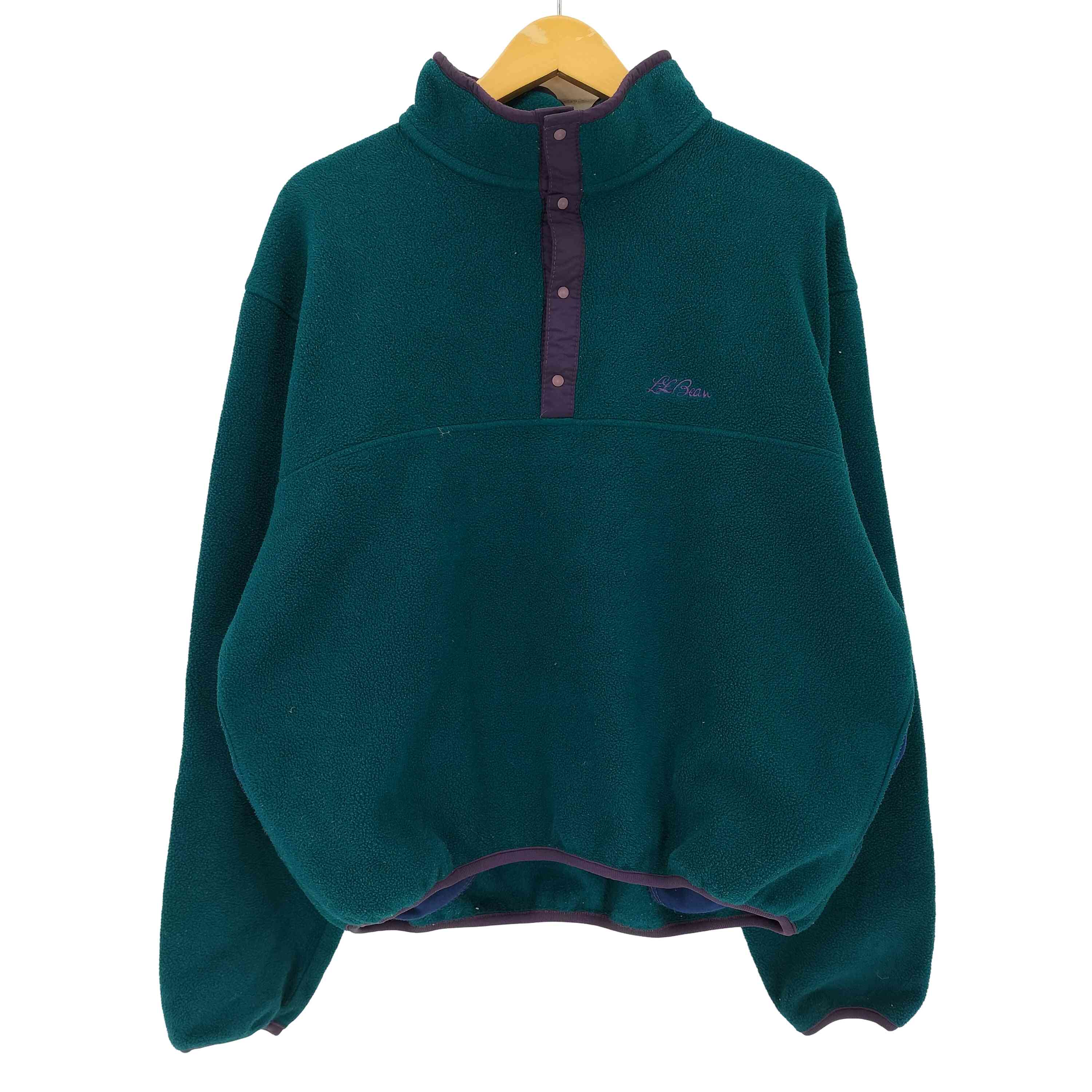 【中古】エルエルビーン L.L.Bean 80-90s USA製 スナップボタン フリースプルオーバー メンズ import：M