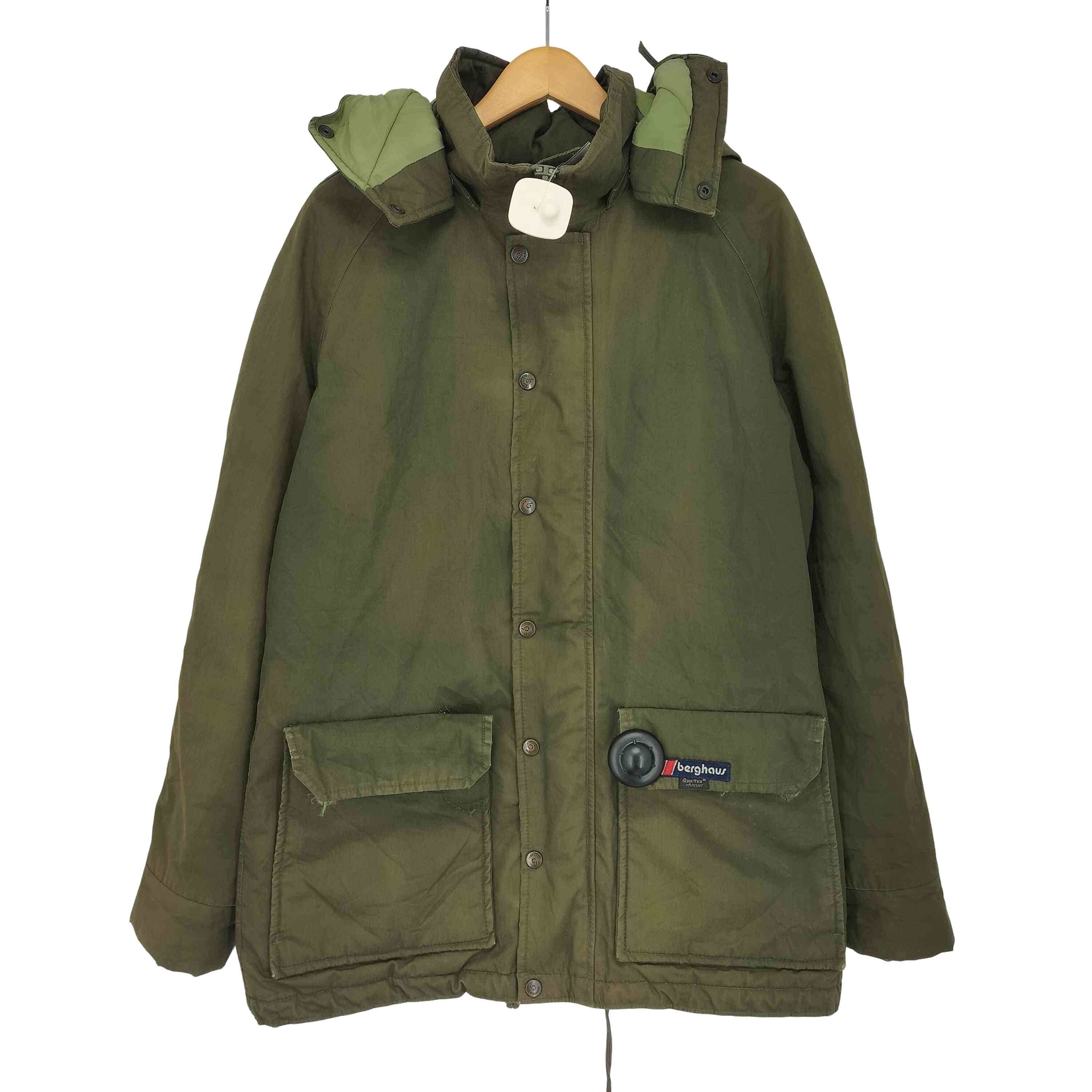 【中古】バーグハウス berghaus GORE-TEX イングランド製 比翼 フード パフジャケット thinsulate メンズ import：M