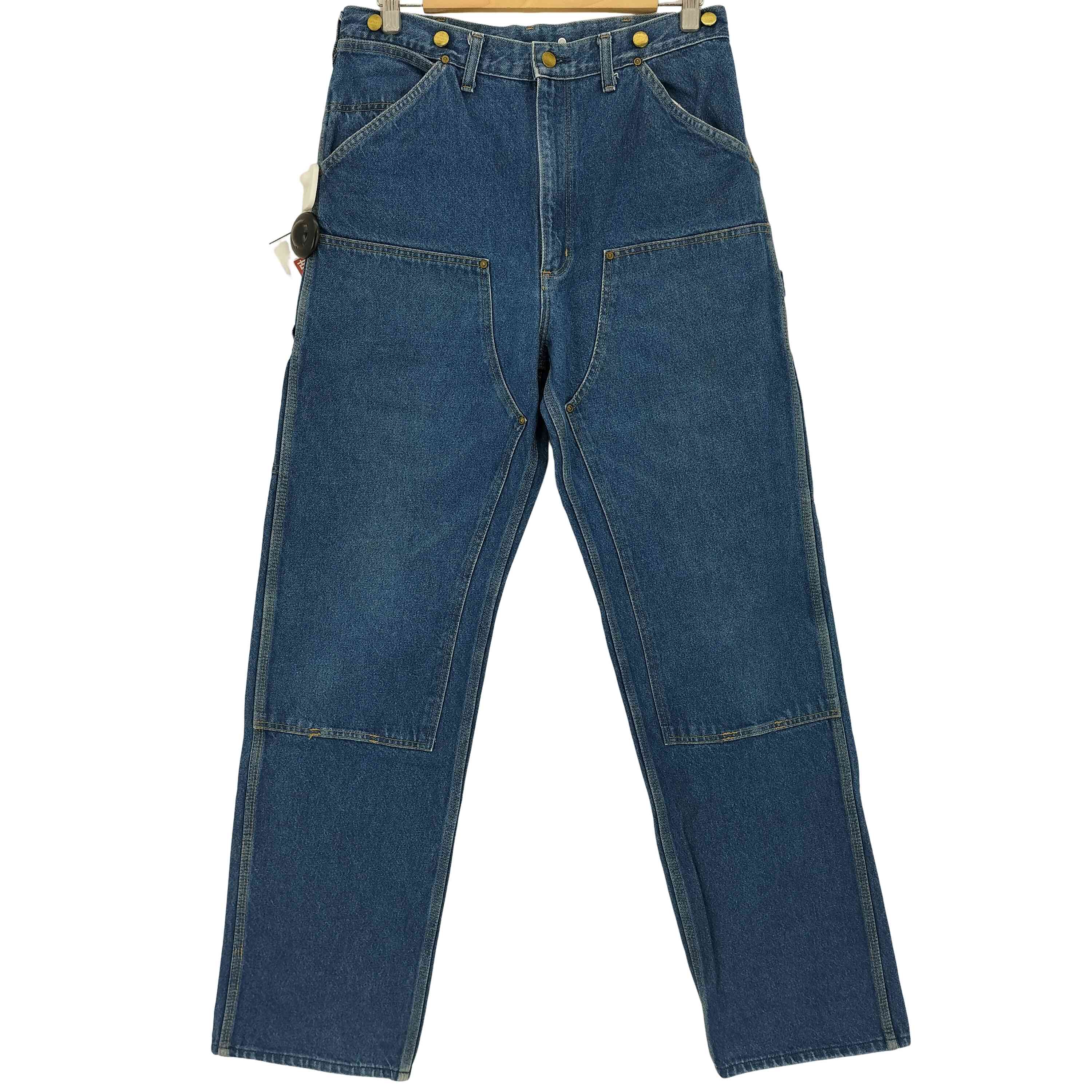 【中古】カーハート Carhartt 日本製 サスペンダーボタン デニム ダブルニー ペインターパンツ メンズ 34×34|BAZZSTORE ブランド古着バズストア