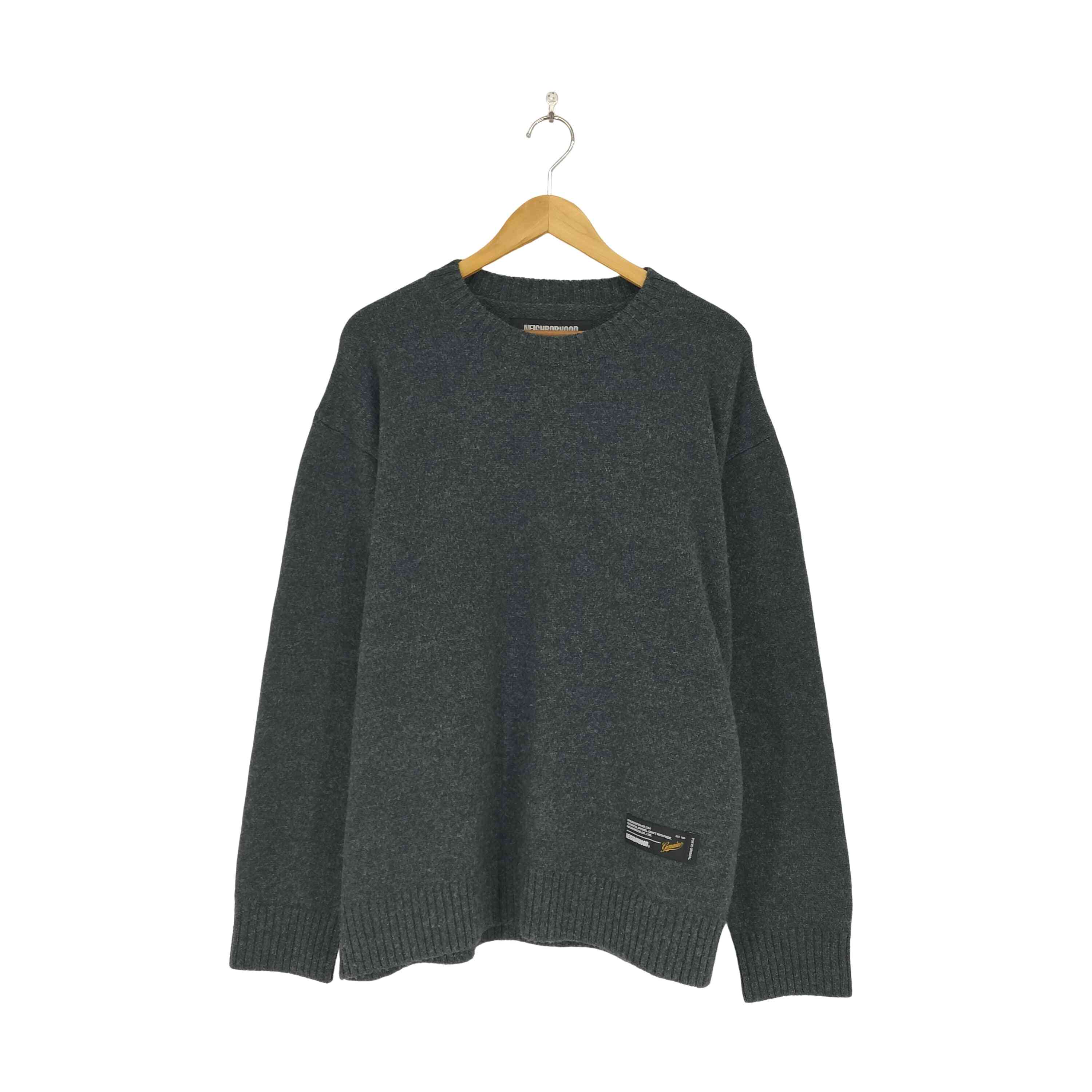 【中古】ネイバーフッド NEIGHBORHOOD PLAIN CREWNECK SWEATER メンズ L