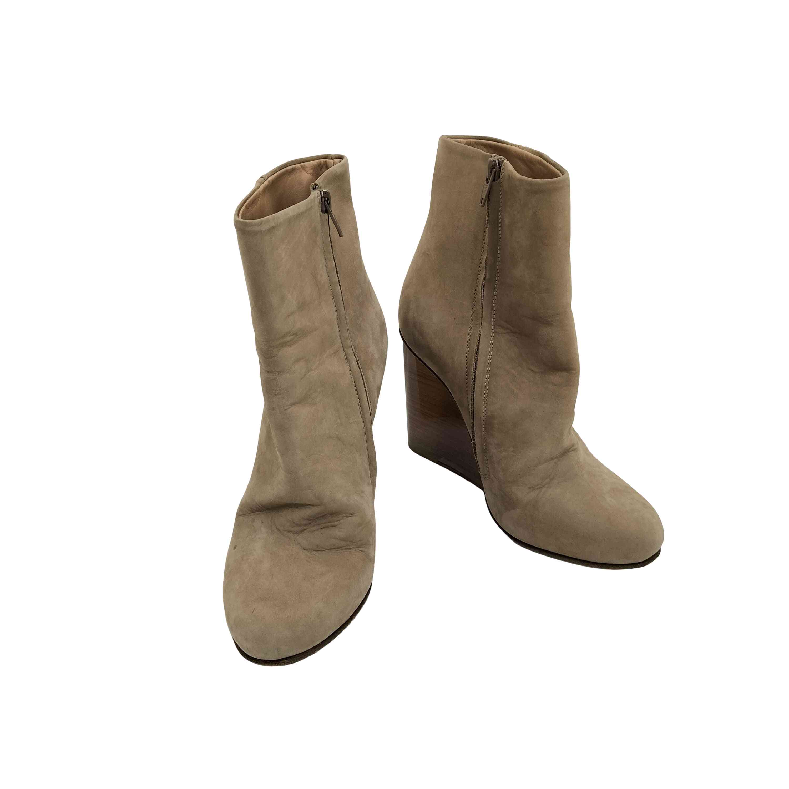 【中古】メゾンマルタンマルジェラ Maison Martin Margiela スウェードレザー クリアソール ウェッジソール ブーツ archive レディース 22.5