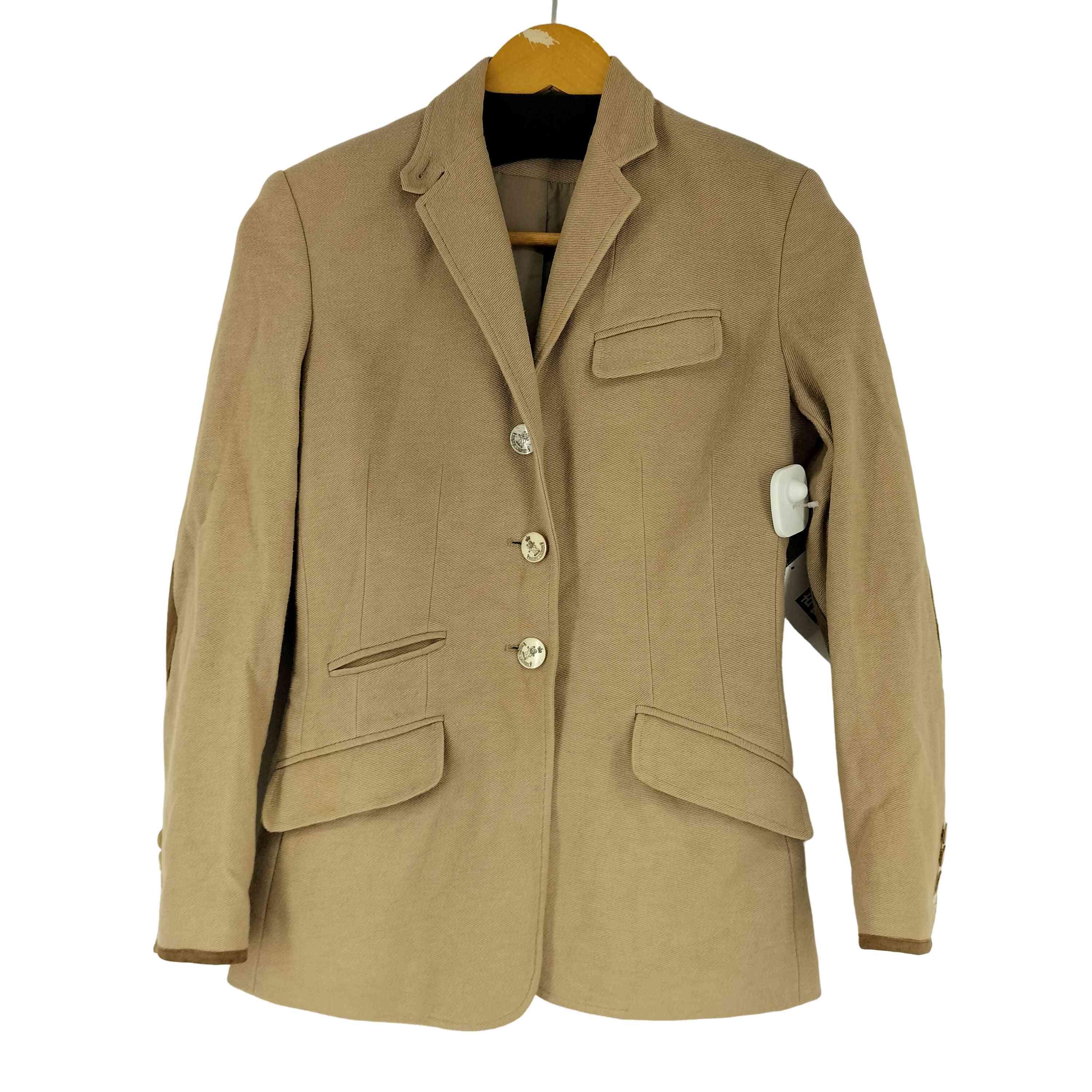 【中古】ラルフローレン RALPH LAUREN エルボーパッチ コットンテーラードジャケット レディース JPN：0