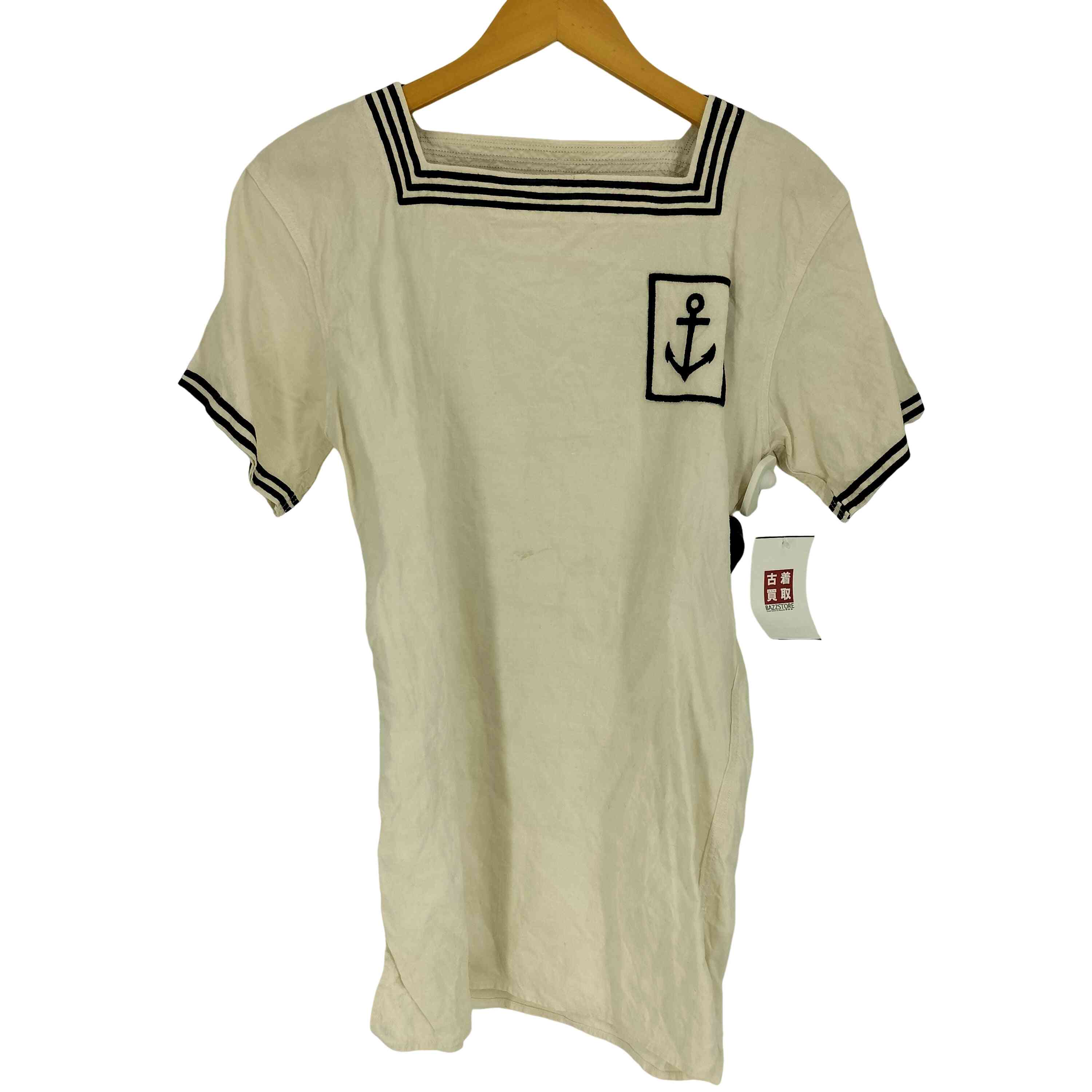 【中古】フレンチアーミー FRENCH ARMY 50S リネン マリン セーラー シャツ メンズ 76 100