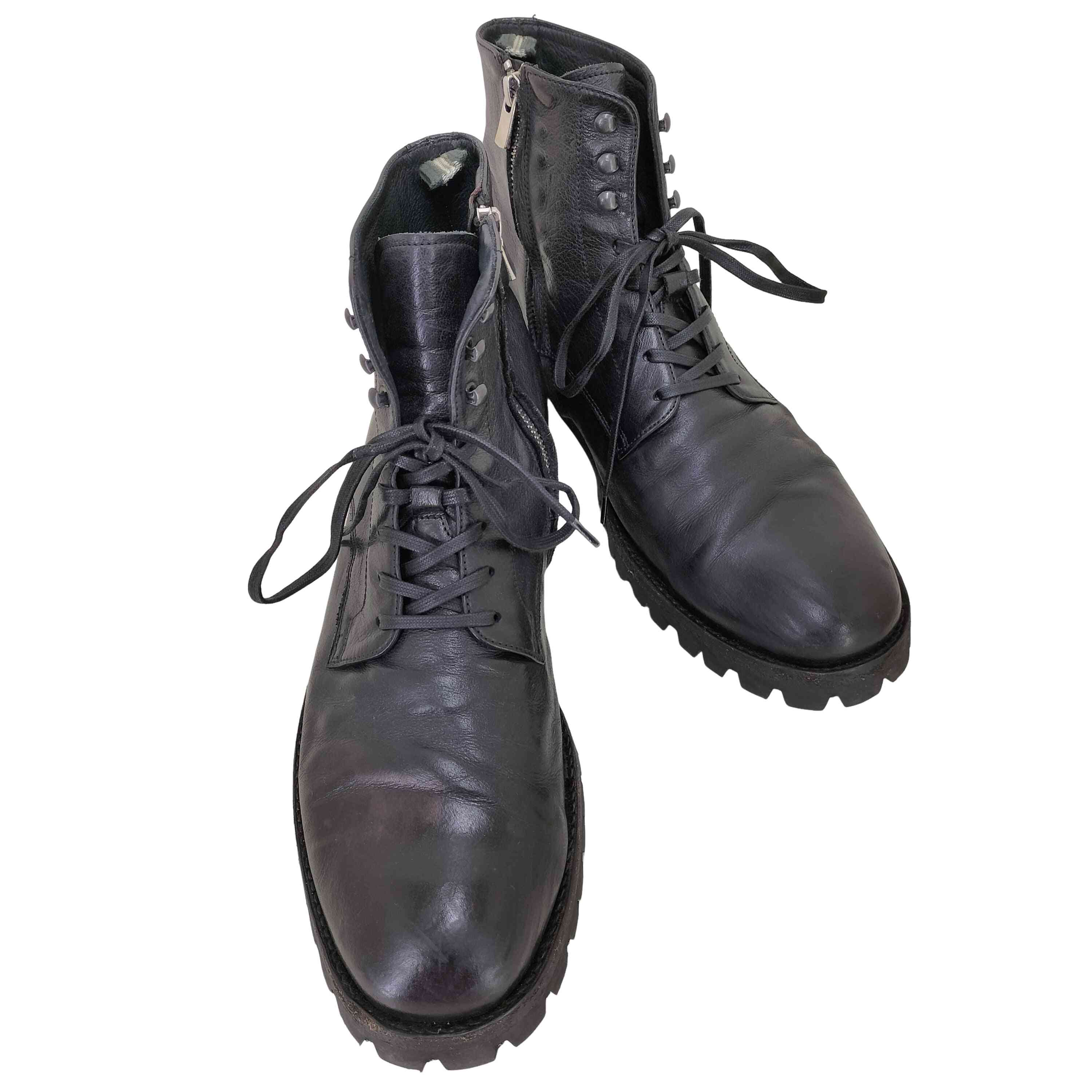 【中古】オフィチーネクリエイティブ officine creative サイドジップ レザー レースアップブーツ vibram ソール メンズ 43