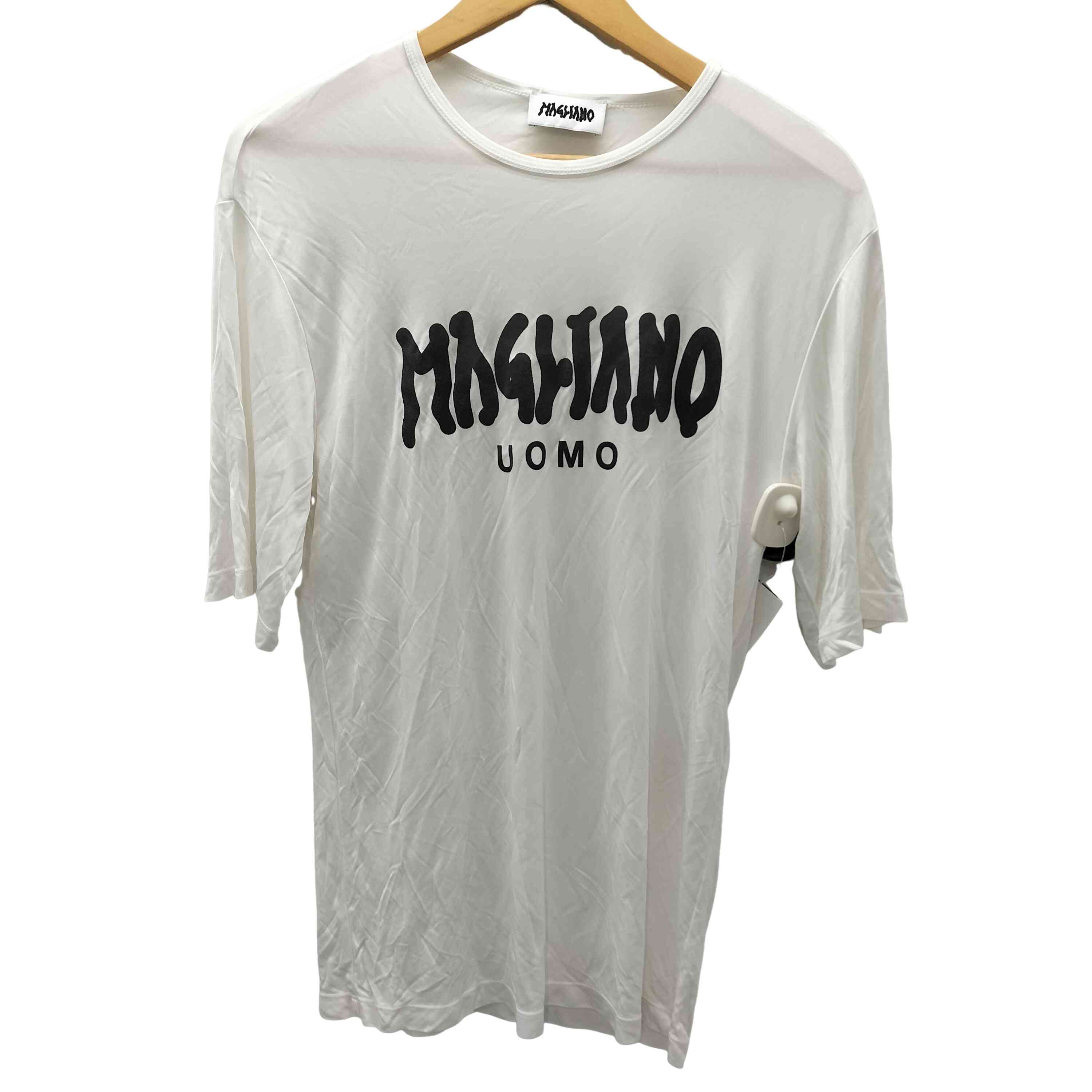 【中古】マリアーノ Magliano UOMO LIQUID T SHIRT ロゴ リキッド Tシャツ メンズ import：L
