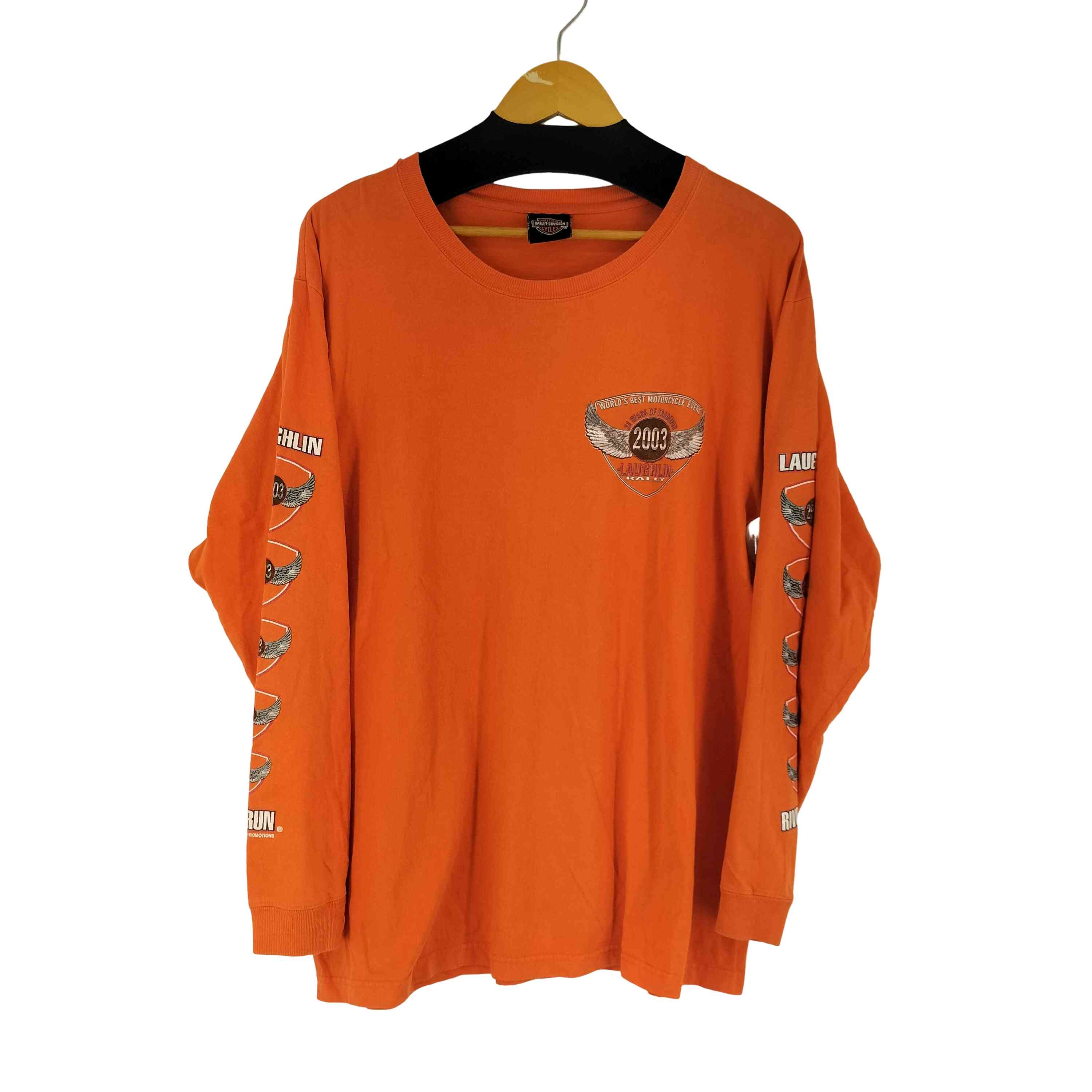 【中古】ハーレーダビッドソン HARLEY-DAVIDSON 両面プリント L/S Tシャツ メンズ 表記無