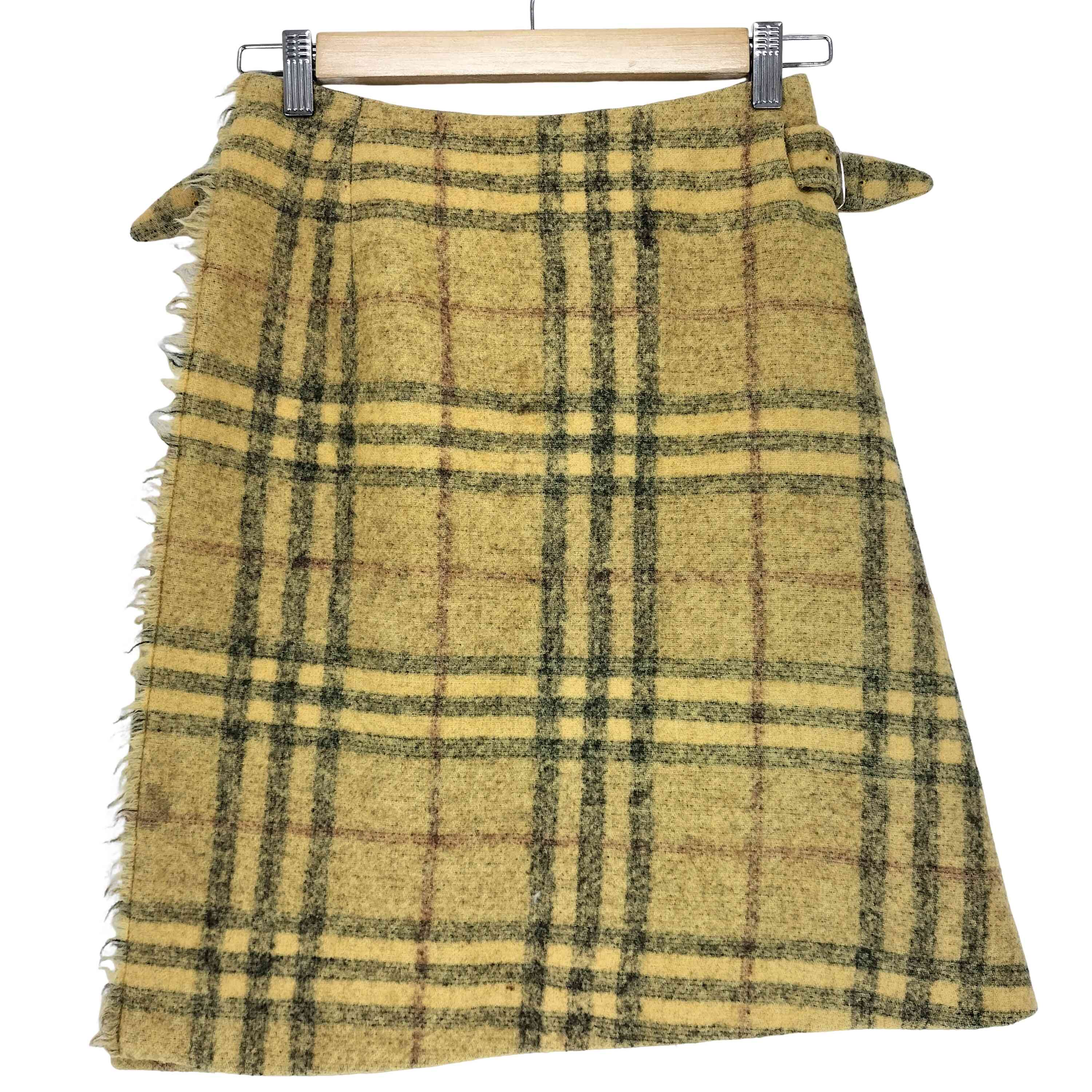 【中古】赤ちょうちんバリー BURBERRY ノヴァチェックウールラップスカート レディース EUR：40-42