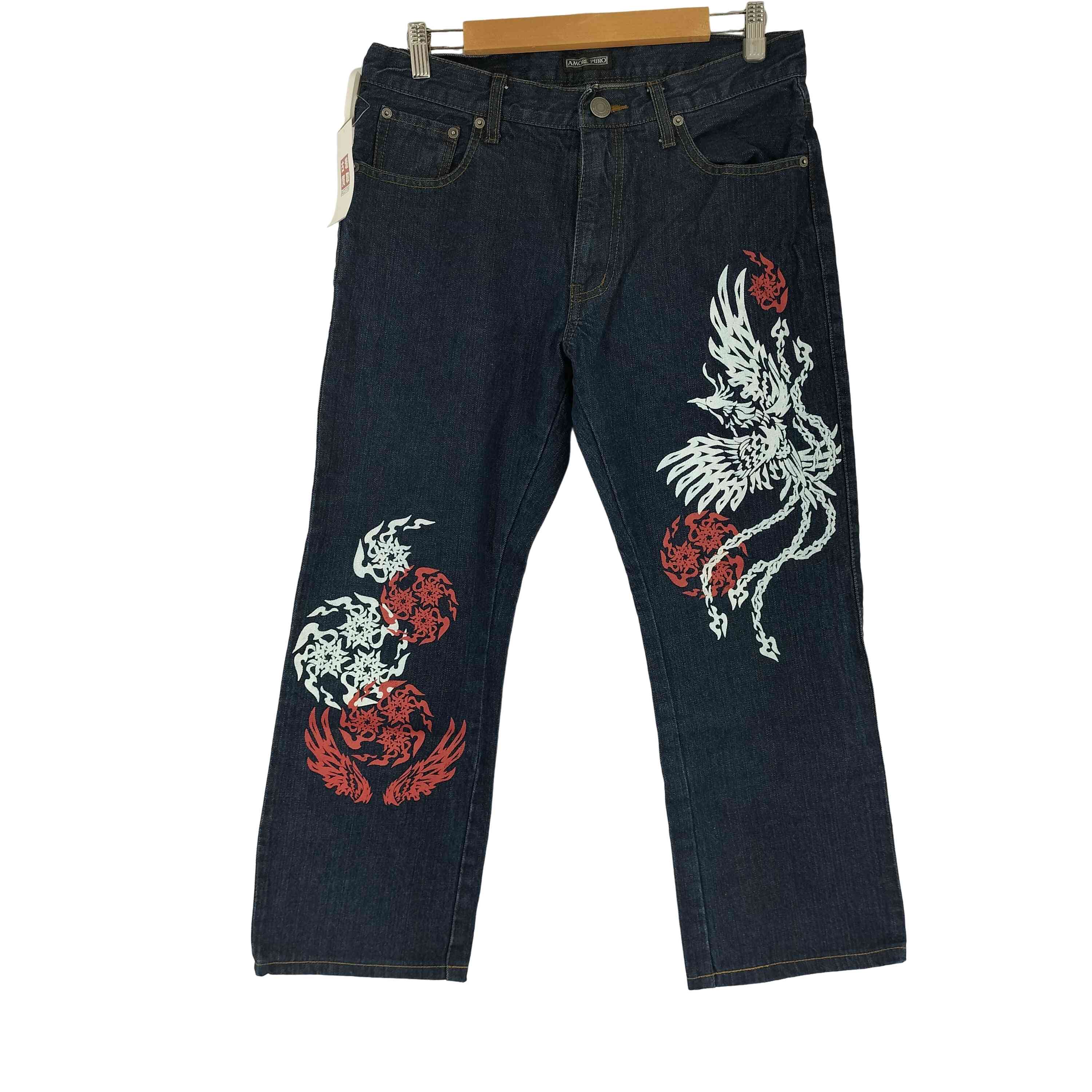 スカルプター　フレアデニム SCULPTOR スタッズ付きダークブルーデニムフレアパンツ ブルー