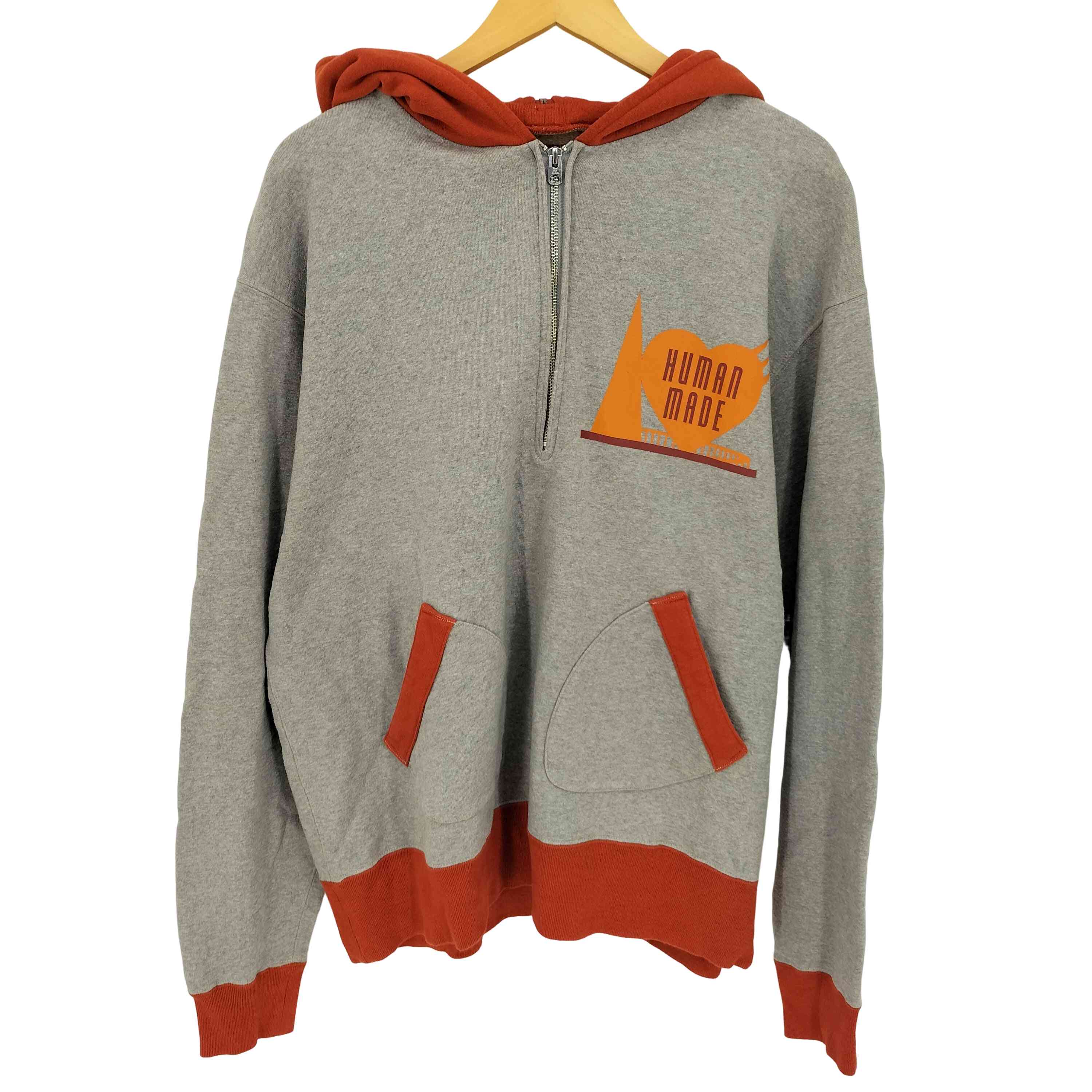 【中古】ヒューマンメイド HUMAN MADE 25ss Half-Zip Hoodie Gray メンズ XXL|BAZZSTORE ブランド古着バズストア