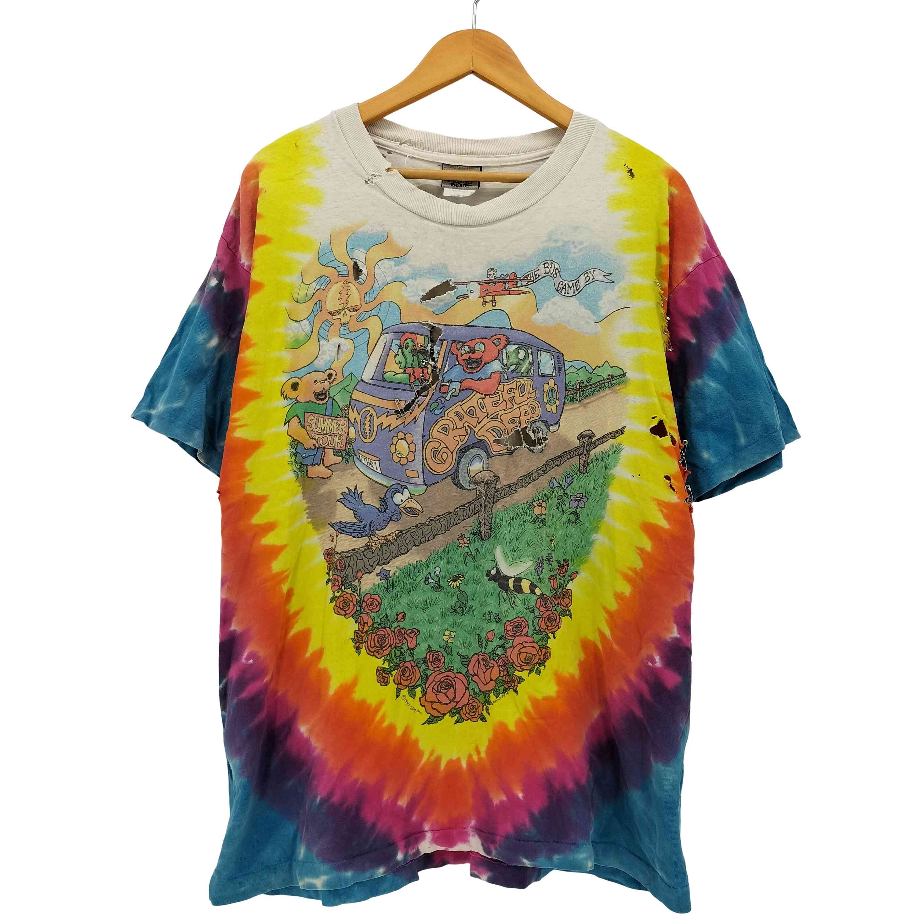【中古】リキッドブルー LIQUID BLUE 90S USA製 コピーライト1994 タイダイ バンドTシャツ ボロT メンズ import：L