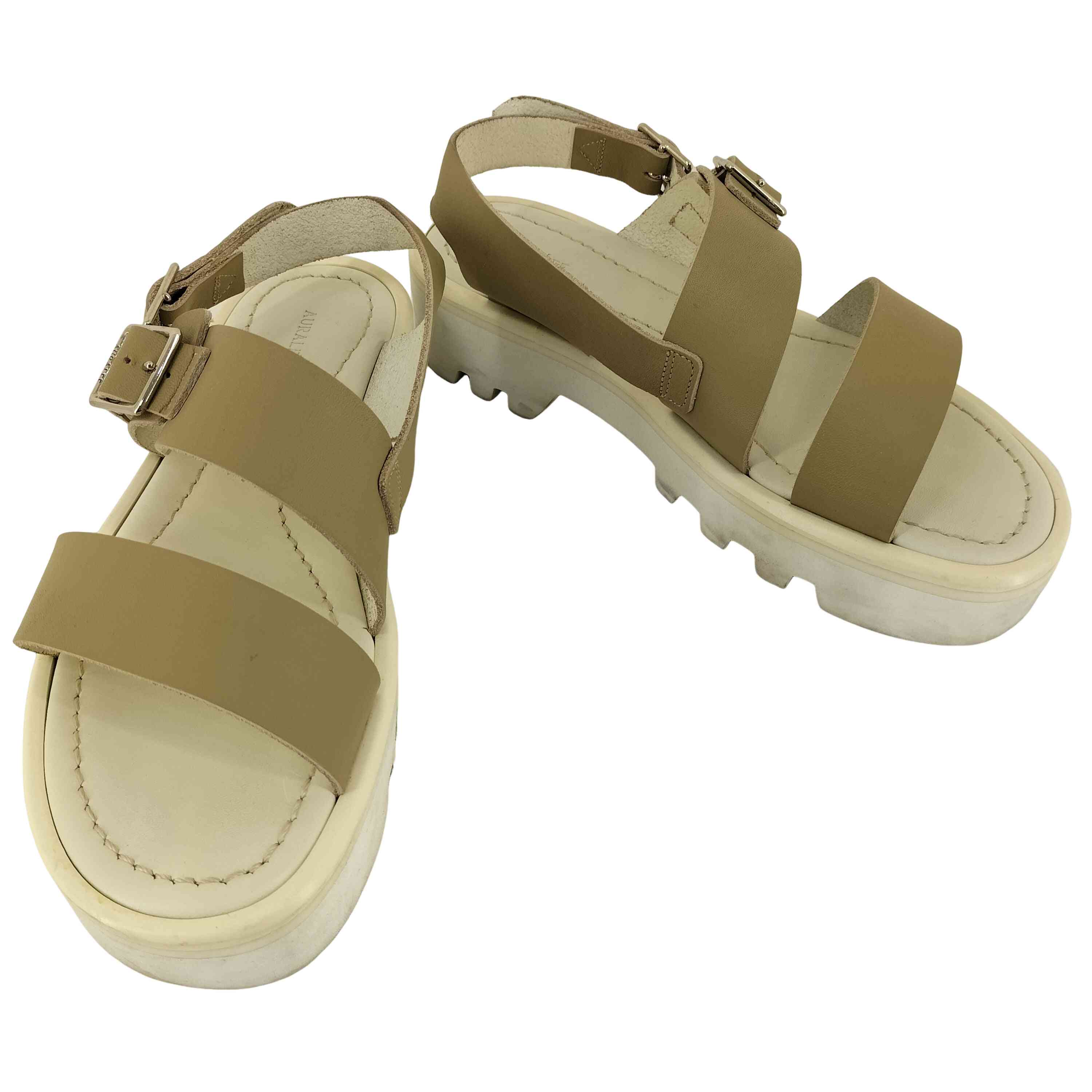 【中古】オーラリー AURALEE LEATHER BELT SANDALS MADE BY FOOT THE COACHER レディース 5 1/2