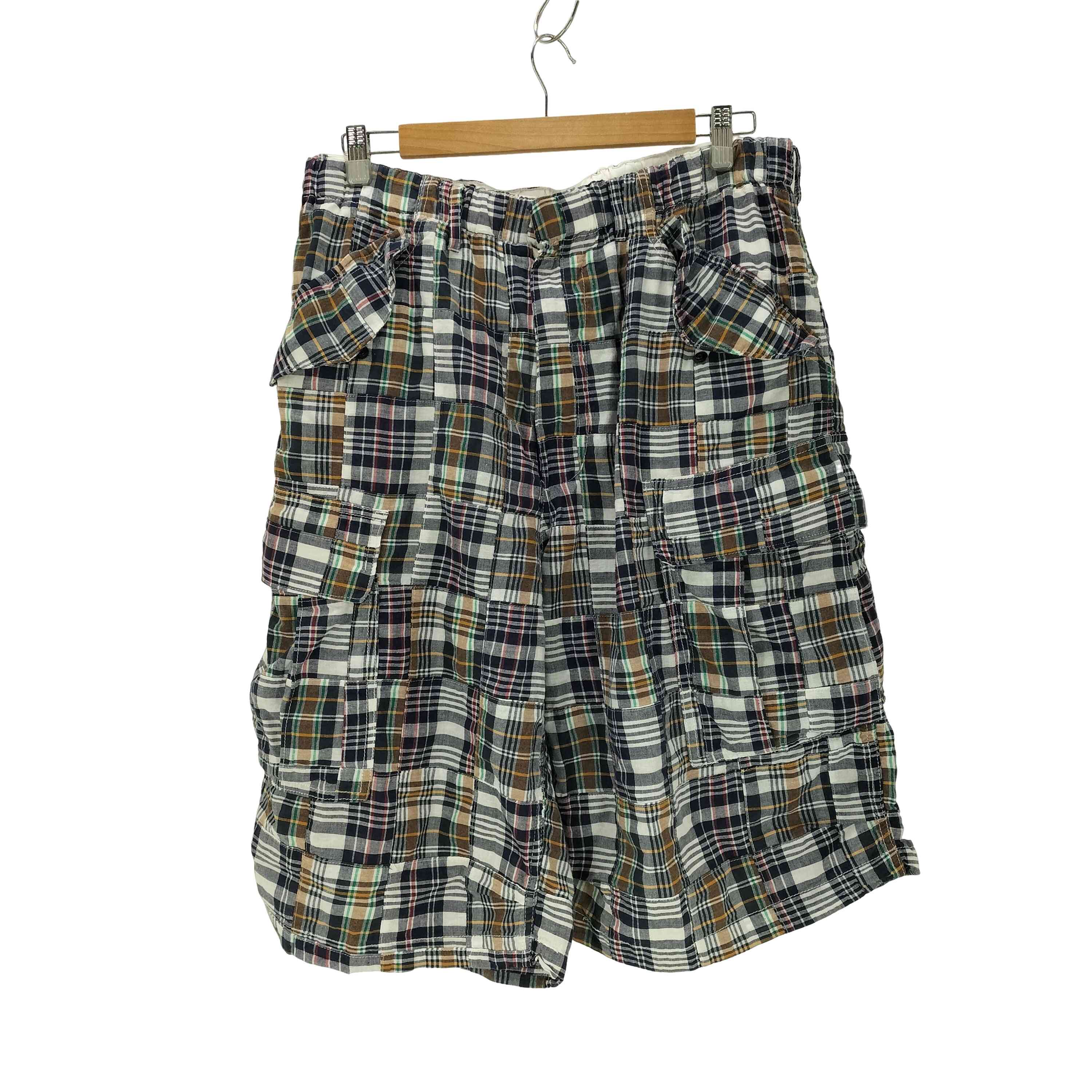 【中古】ビームスプラス BEAMS＋ 26SS Beach 6 Pocket Shorts Patchwork Madras パッチワーク マドラス 読み合わせる 砂浜 ジョーツ さる股引き 二分の一 ズボン下 メンズ  L