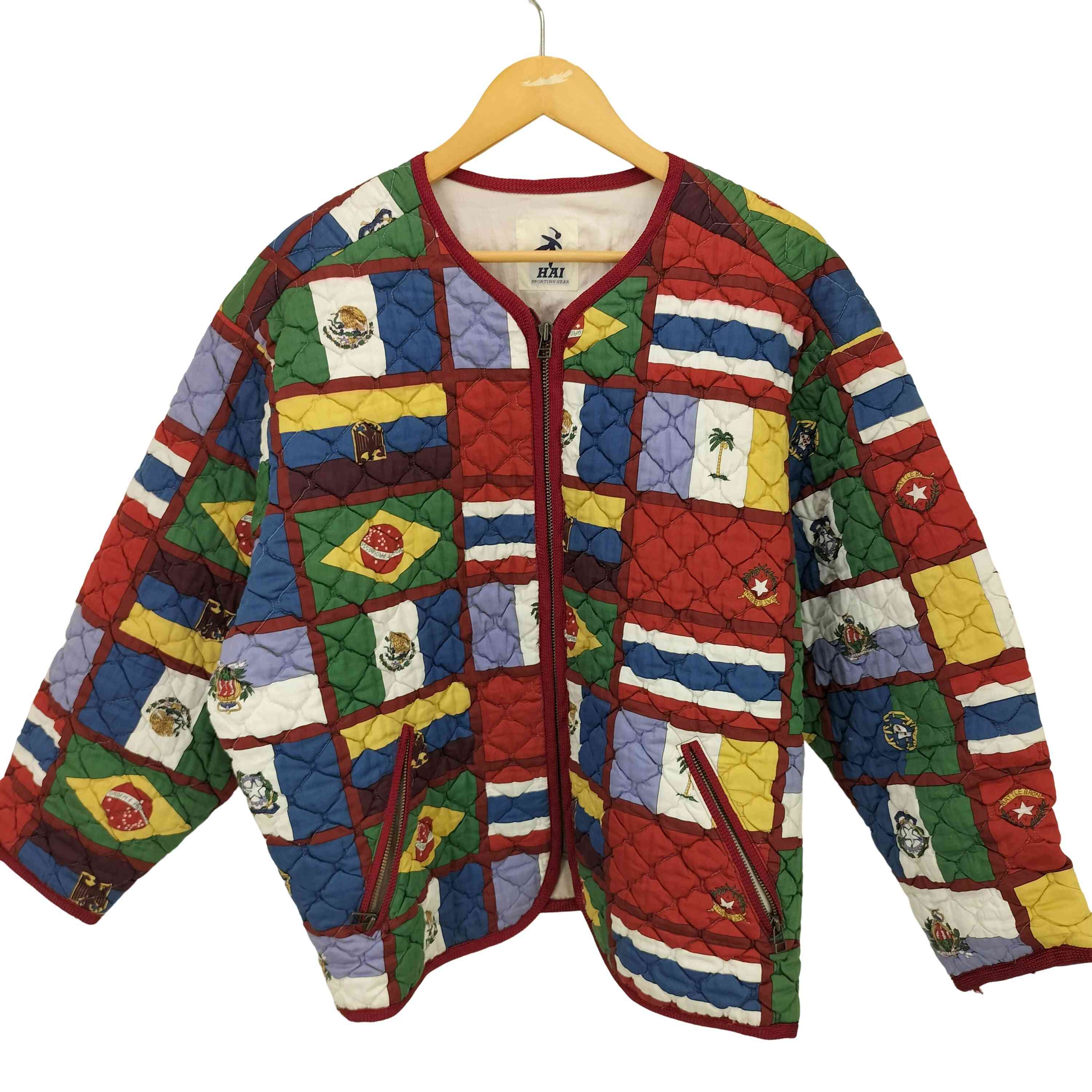 【中古】ハイスポーティングギア HAI SPORTING GEAR 80S マルチ信号旗 お定まり ジップアップ キルティング 上衣 メンズ 書きあらわす無
