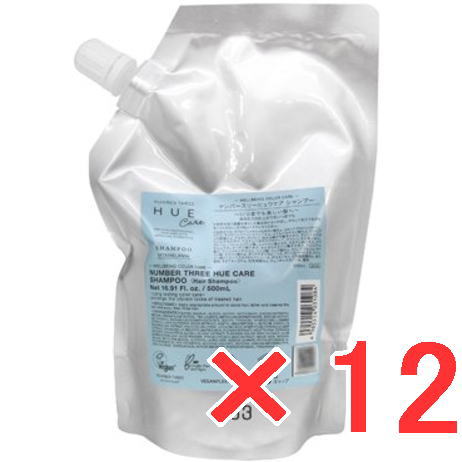 ☆【貨物輸送無料】 携帯電話スリー 003 ／ HUE ヒュウケア シャンプー 500ml 詰替 12個 ／ 髪の毛世話をする 美容室一人占め品