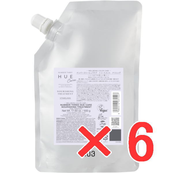 ☆【貨物輸送無料】 携帯電話スリー 003 ／ HUE ヒュウケア 手当て ナリシング 500g 詰替 6個 ／ 髪の毛世話をする 美容室市場独占品