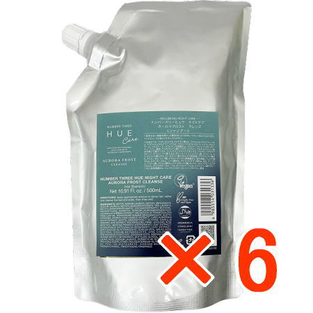 ☆【貨物輸送無料】 携帯電話スリー 003 ／ HUE ヒュウナイトケア オーロラフロスト クレンズ 500ml 【6個】