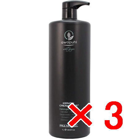 ☆【送料無料】 ポールミッチェル ／AWAPUHI WILD GINGER ／AWG ケラチン クリームリンス 1000mL 【3個】 [ 国内正規品 ]