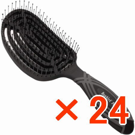 ☆【貨物輸送無料】 Nuway 毛はらい DoubleC Pro ニュー通い路 4Hair C Brush フォーヘア シーブラッシュ 黒いこと【24個】