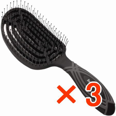 ☆【送料無料】 Nuway ブラシ DoubleC Pro ニューウェイ 4Hair C Brush フォーヘア シーブラッシュ　ブラック【3個】