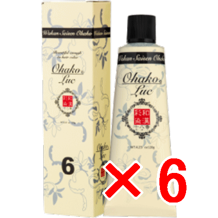 ≪店内商品P2-20倍！≫【送料無料】 日本グランデックス 和漢彩染 十八番 LUC6　120g 【6個】　白髪染め カラーリング