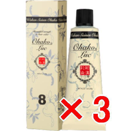 ≪店内商品P2-20倍!≫【送料無料】 日本グランデックス 和漢彩染 十八番 LUC8 120g 【3個】 白髪染め カラーリング