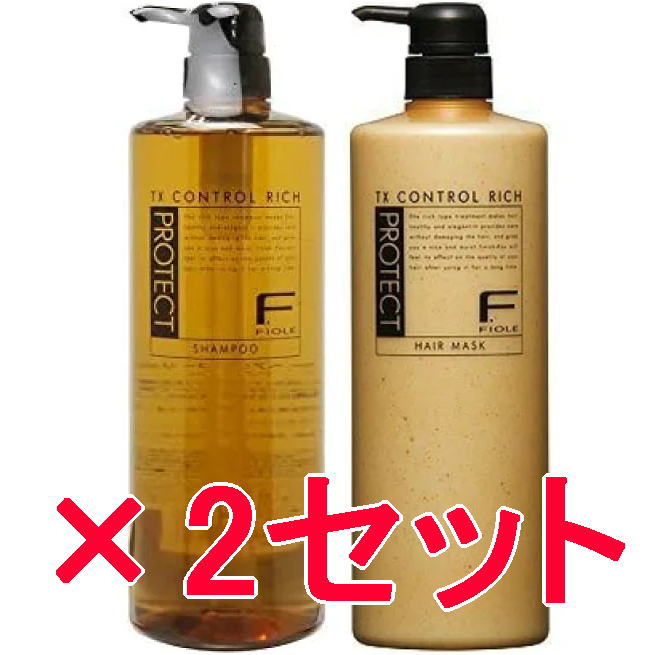 ☆【送料無料】 フィヨーレ FIOLE ／ Fプロテクト 【 リッチ ポンプ セット 】 シャンプー 1000ml ヘアマスク 1000g　2セット｜B.B ／ BEAUTY.BEAUTY