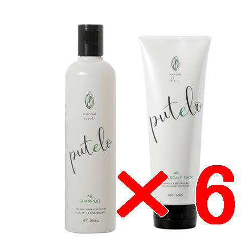 ☆【貨物輸送無料】 プテロ putelo ／ AR シャンプー 300ml ＋ 髪の毛＆スカルプパック 240g 【6仕掛ける】 シャンプー 手当て 仕掛ける