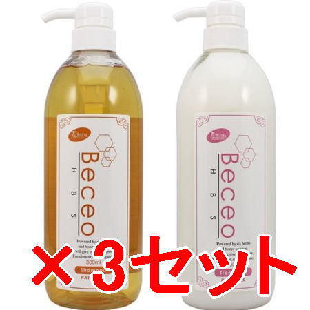 ≪店内全商いものP2-20倍!≫【貨物輸送無料】 パイモア  π more ／ Ｂｅｃｅｏ ＨＢＳ （ ベセオエイチビーエス ）  シャンプー 800mL ＆ 手当て 800g 3仕かける シャンプー-美容・コスメ・香水-ヘアケア・スタイリング