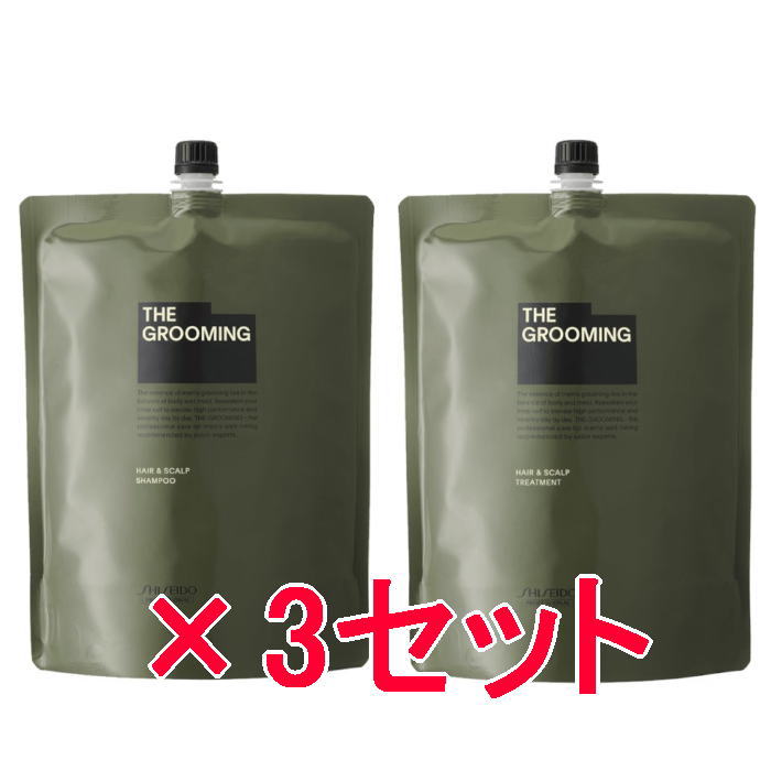 ☆【送料無料】 資生堂 シセイドウ ／ MEN ／ ザ・グルーミング シャンプー 1800ml ＆ トリートメント 1800g リフィル 3セット サロン専売品 ／ ヘア＆スカルプケア｜B.B ／ BEAUTY.BEAUTY