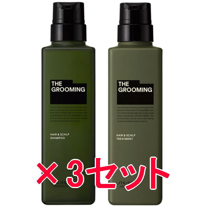 ☆【貨物輸送無料】 資生堂 シセイドウ ／ MEN ／ ザ・グルーミング シャンプー 500ml ＆ 手当て 500g  3仕掛ける 赤ちょうちん一人占め品 ／ 髪の毛＆スカルプケア