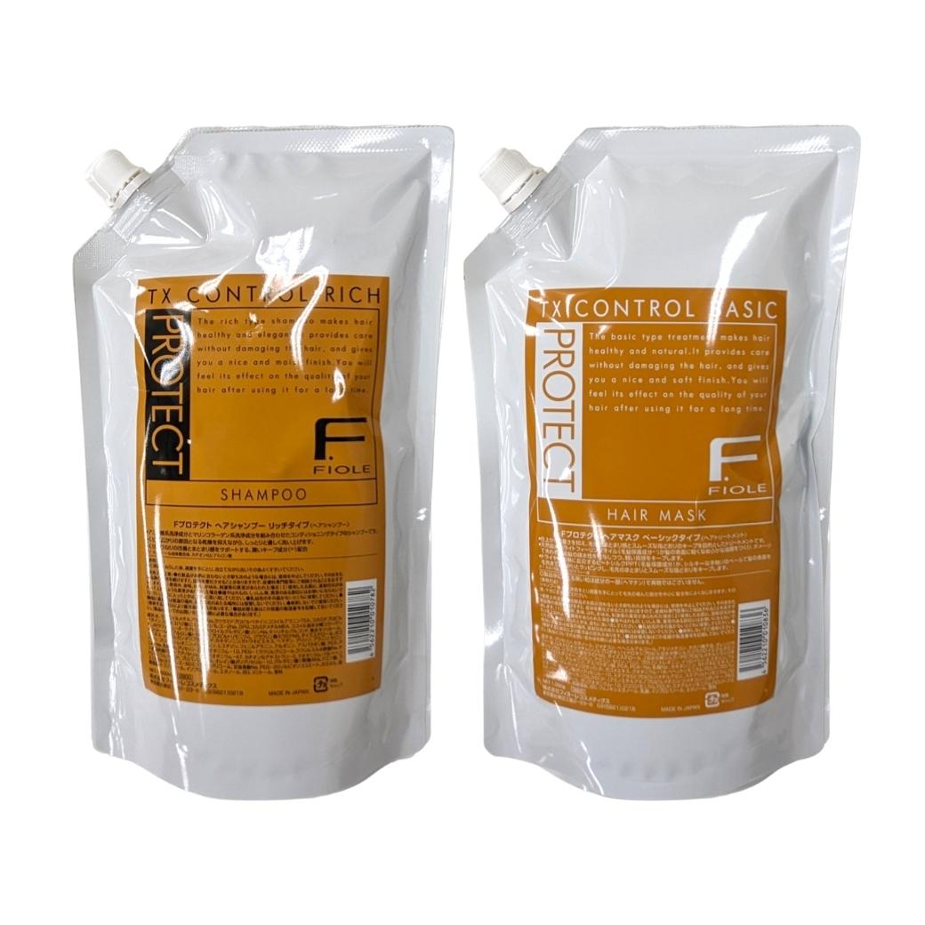 ☆【送料無料】 フィヨーレ FIOLE ／ Fプロテクト 【 詰め替え セット 】 リッチシャンプー 1000ml ベーシック マスク 1000g リフィル