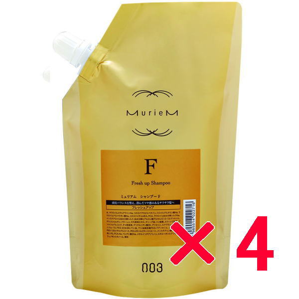 ☆【送料無料】 ナンバースリー 003 ／ ミュリアム ゴールド ／ ミュリアム シャンプー F 500ml 詰替 【4個】／ 4985514022716