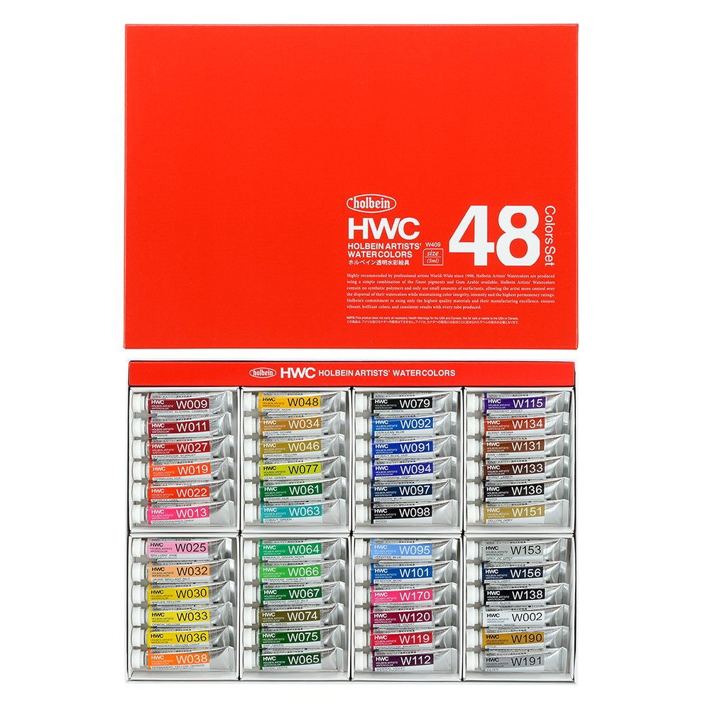 楽天市場】☆ホルベイン HOLBEIN ／透明水彩絵具 5ml W409 48色セット