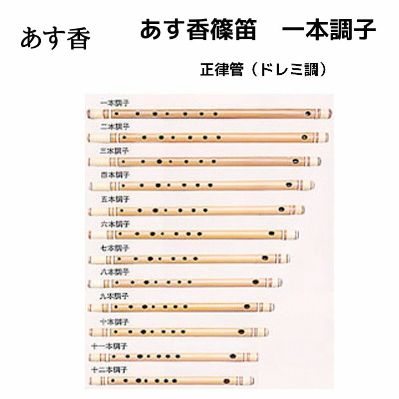 篠笛　道村管　ドレミ調　6本調子 篠笛六本調子(B♭管ドレミ調)7穴 天地糸巻 手引書付き -R6-11の