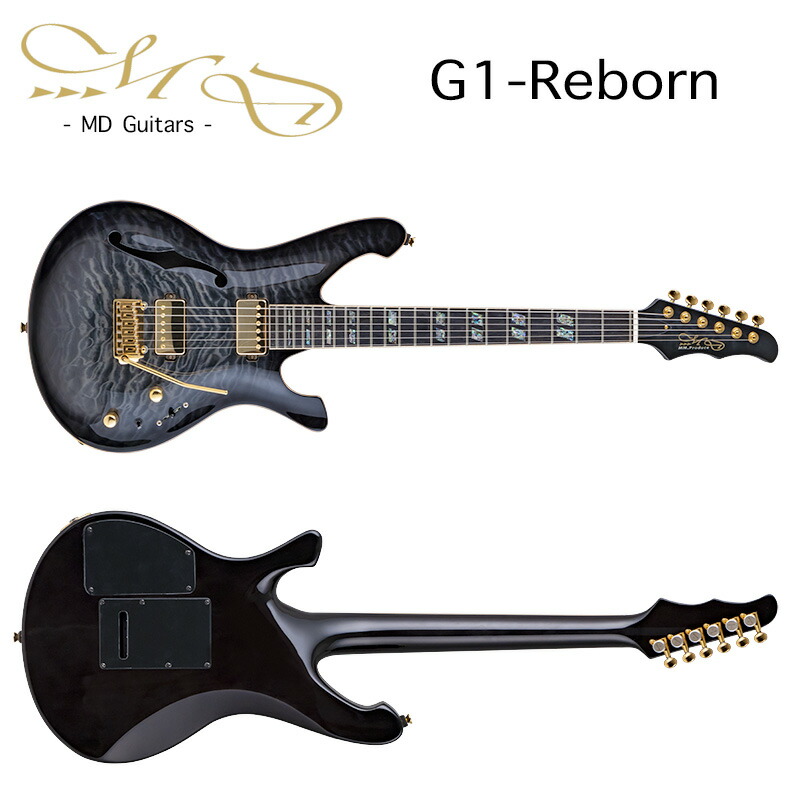 楽天市場 Md Guitars G1 Reborn Sbk G1 R Mdギター G1リボーン シースルーブラック 黒 日本製 エレキギター ギグバッグ付属 送料無料 B B Music 楽天市場店