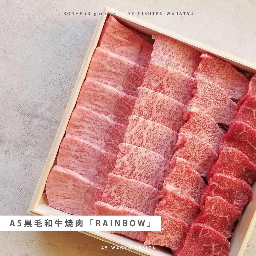 【全国送料無料】焼肉 RAINBOW 400g A5等級 黒毛和牛 赤身 肉ギフト ギフト プレゼント WADATSU・・ 贈答 御祝 内祝 誕生日 結婚祝 卒業祝 入学祝 還暦祝 退職祝 就職祝 母の日 父の日 御中元