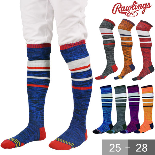 楽天市場】ローリングス Rawlings ラインロングソックス 黒 紺