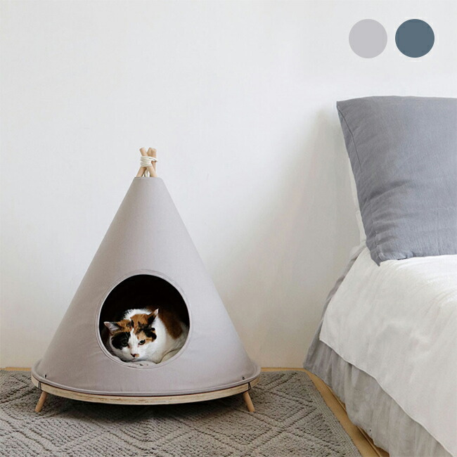 ペット用 テントハウス (GRAY BLUE) by Horn Please MADE 猫用 犬用 テント ベッド クッション ペット用ベッド 小型犬 ペット用品 猫用品 小型犬用品 猫グッズ 犬グッズ