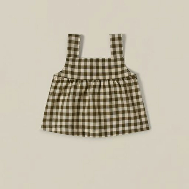 送料無料】Olive Gingham Dolce Top (1-2y/2-3y/3-4y) by