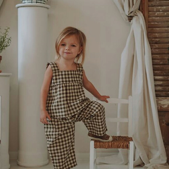 送料無料】Olive Gingham Dolce Top (1-2y/2-3y/3-4y) by organic zoo 